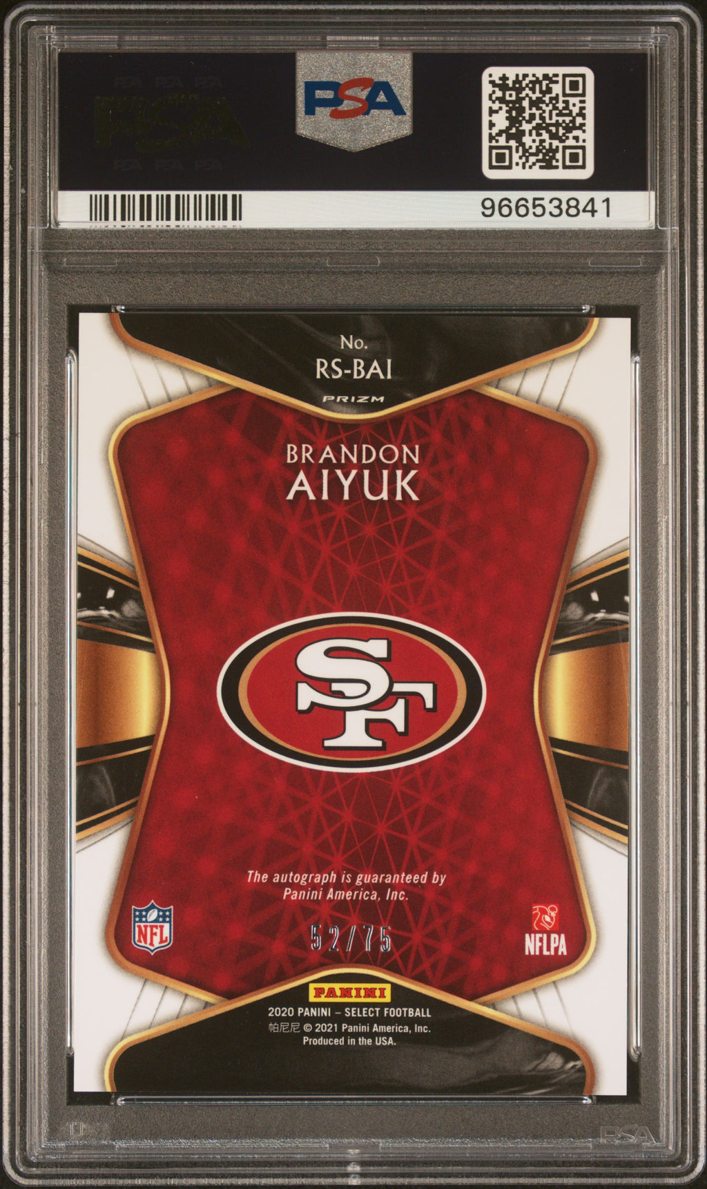 2020 Panini Select Rookie Signatures #BAI Brandon Aiyuk PSA 10