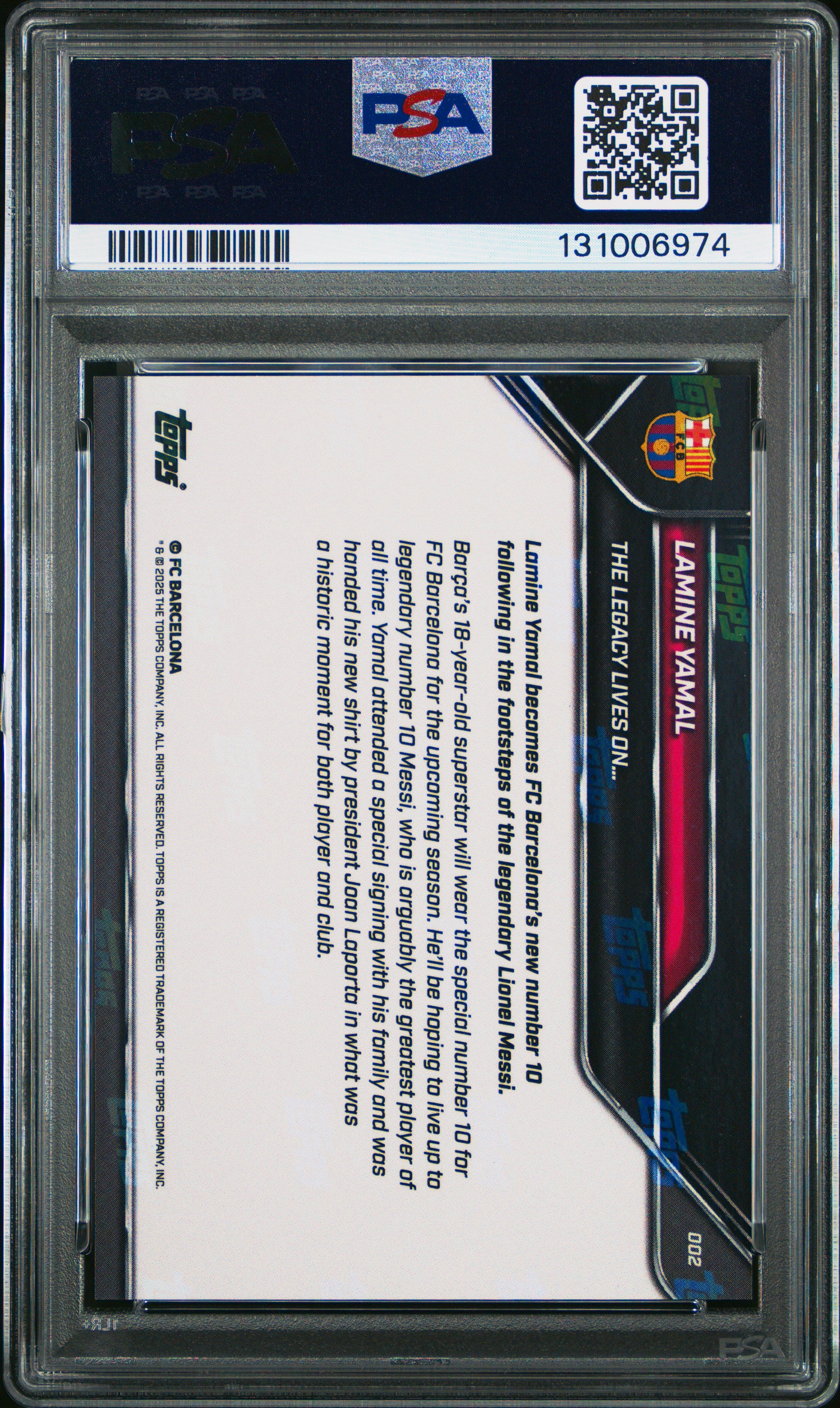 2025-26 Topps Now Topps #2 Lamine Yamal PSA 10