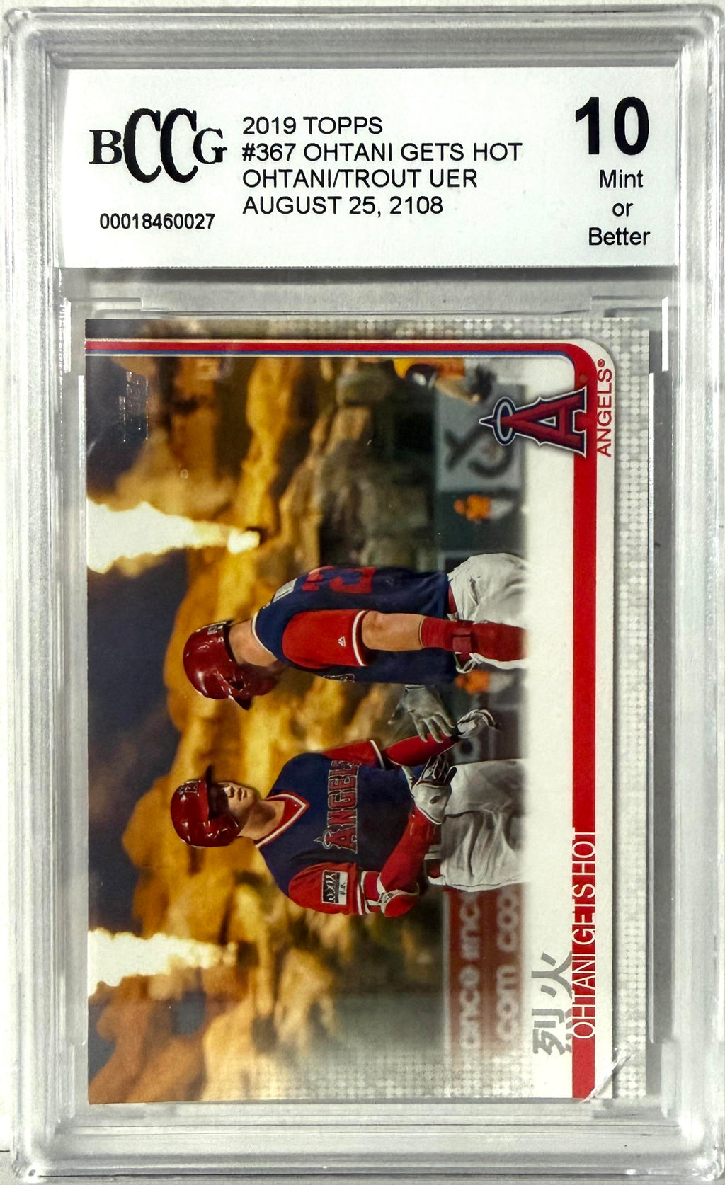 2019 Topps Topps #367 烈火 Ohtani Gets Hot BCCG 10 - ERROR CARD