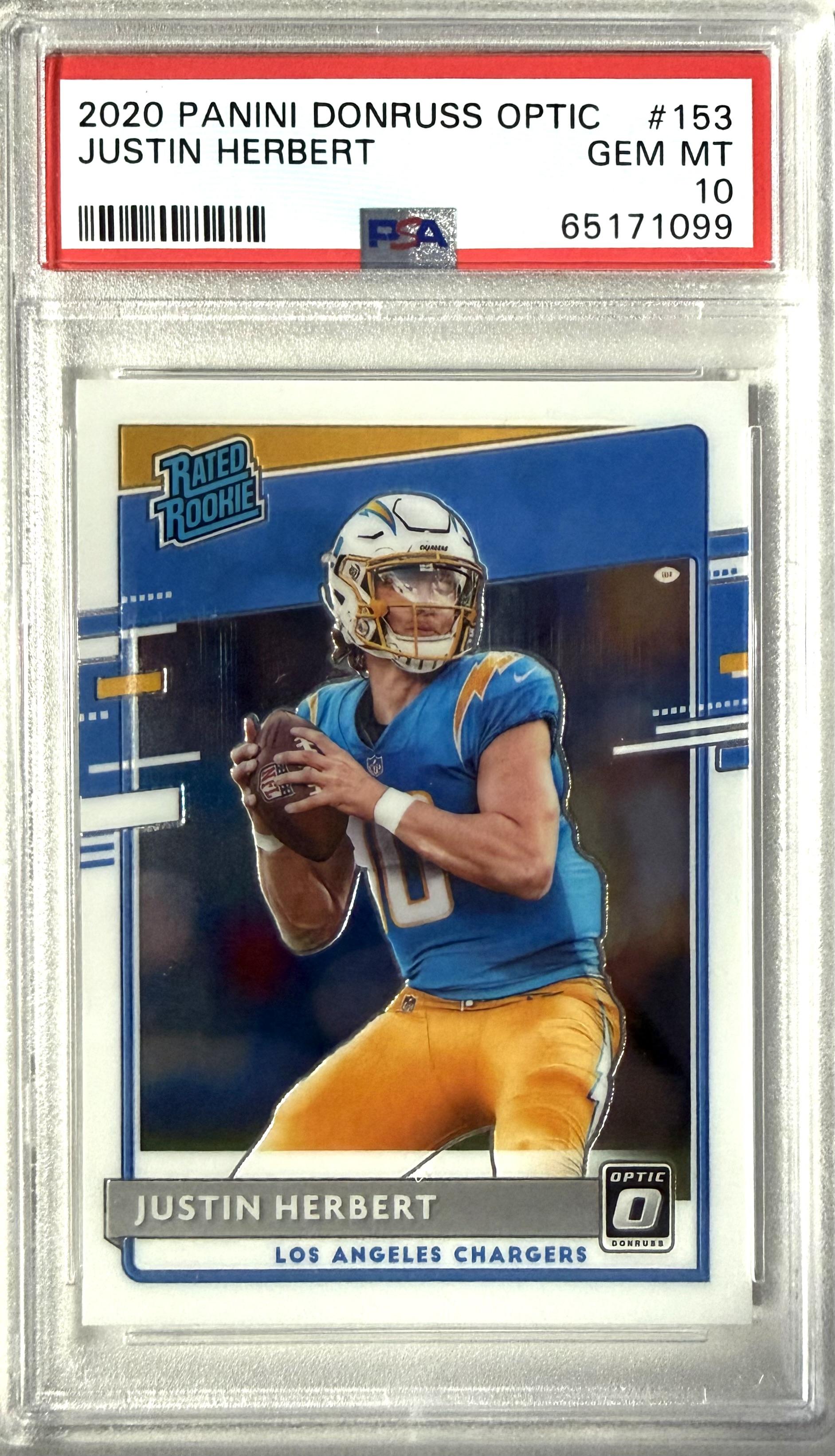 2020 Donruss Optic #153 Justin Herbert PSA 10