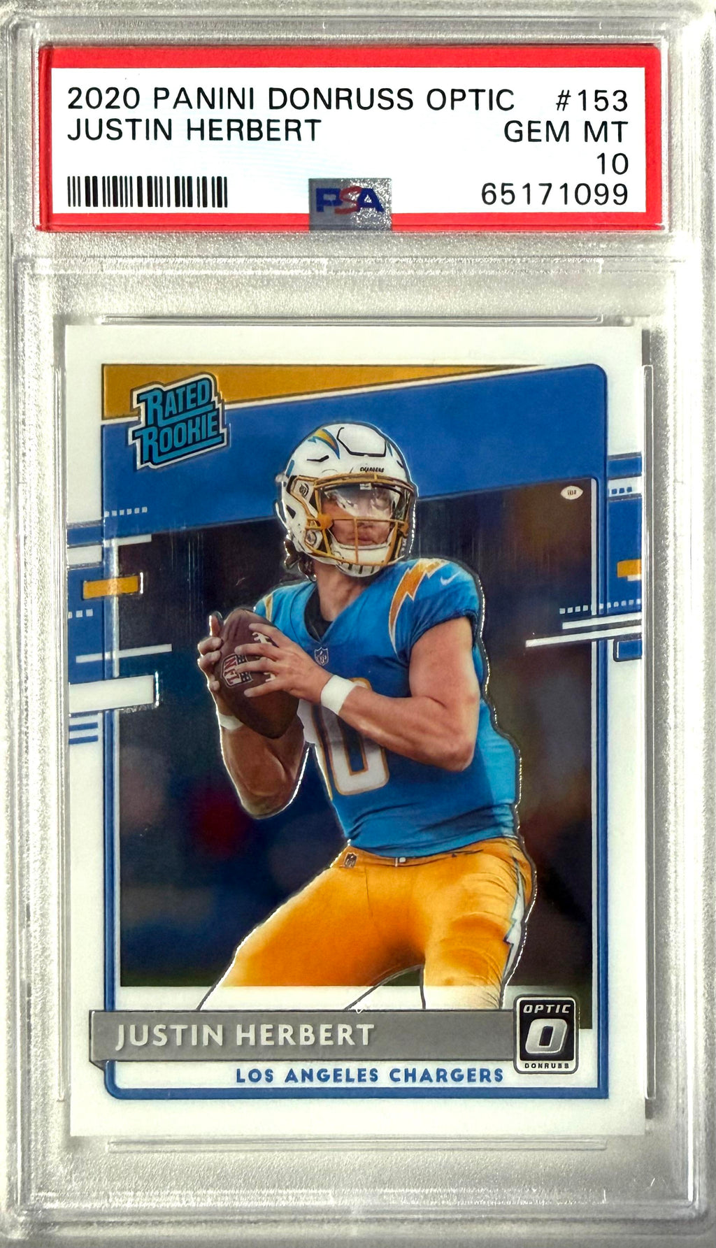 2020 Donruss Optic #153 Justin Herbert PSA 10
