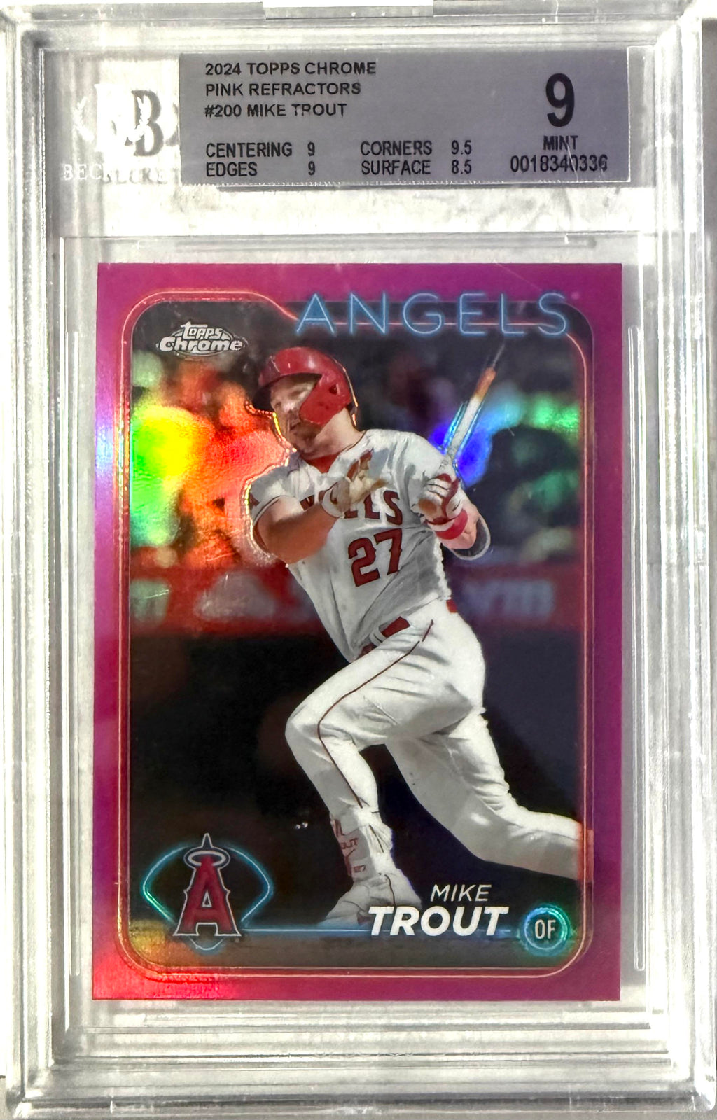 2024 Topps Chrome #200 Mike Trout Refractors PSA 9