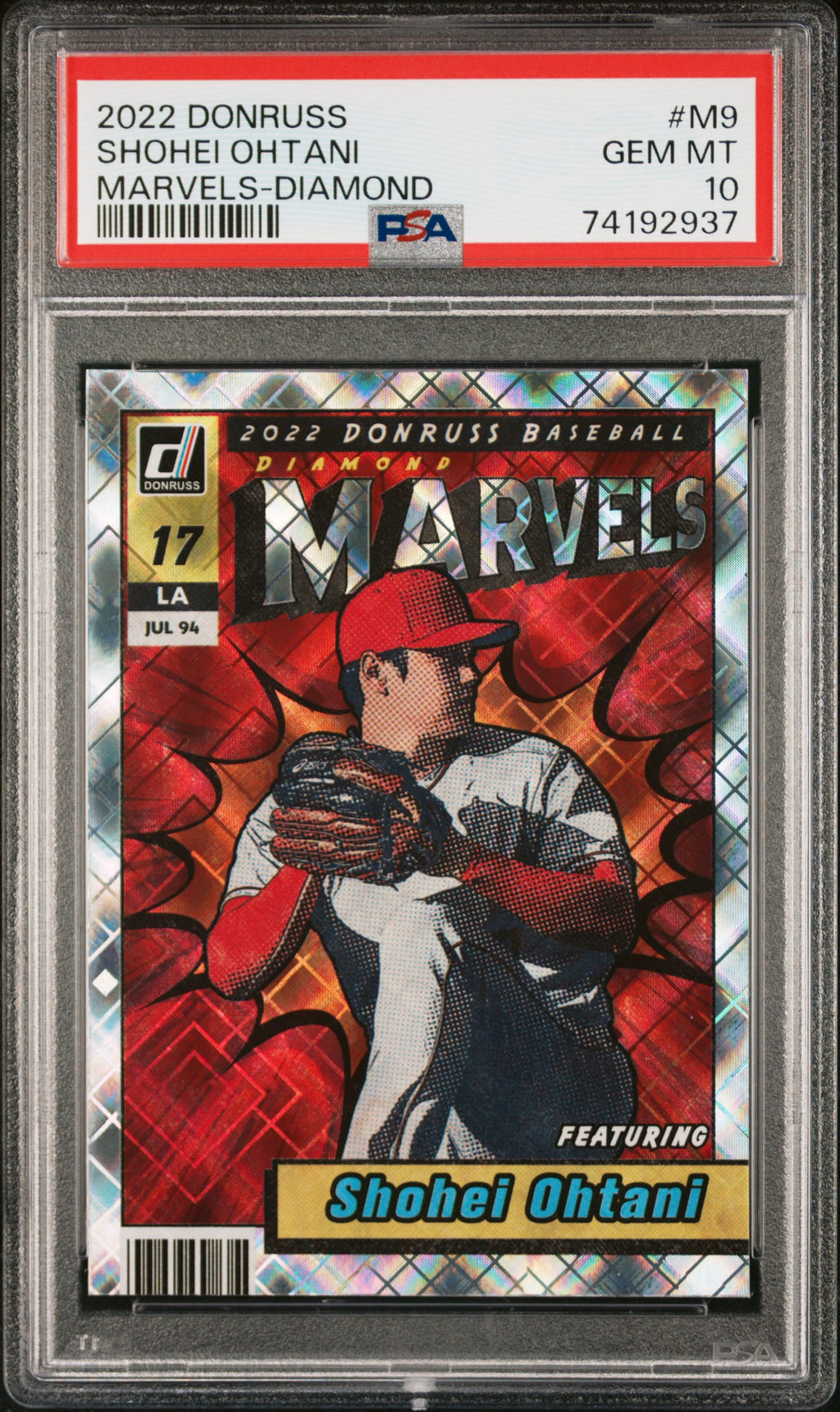 2022 Panini Donruss Marvels #M9 Shohei Ohtani Marvels-Diamond PSA 10