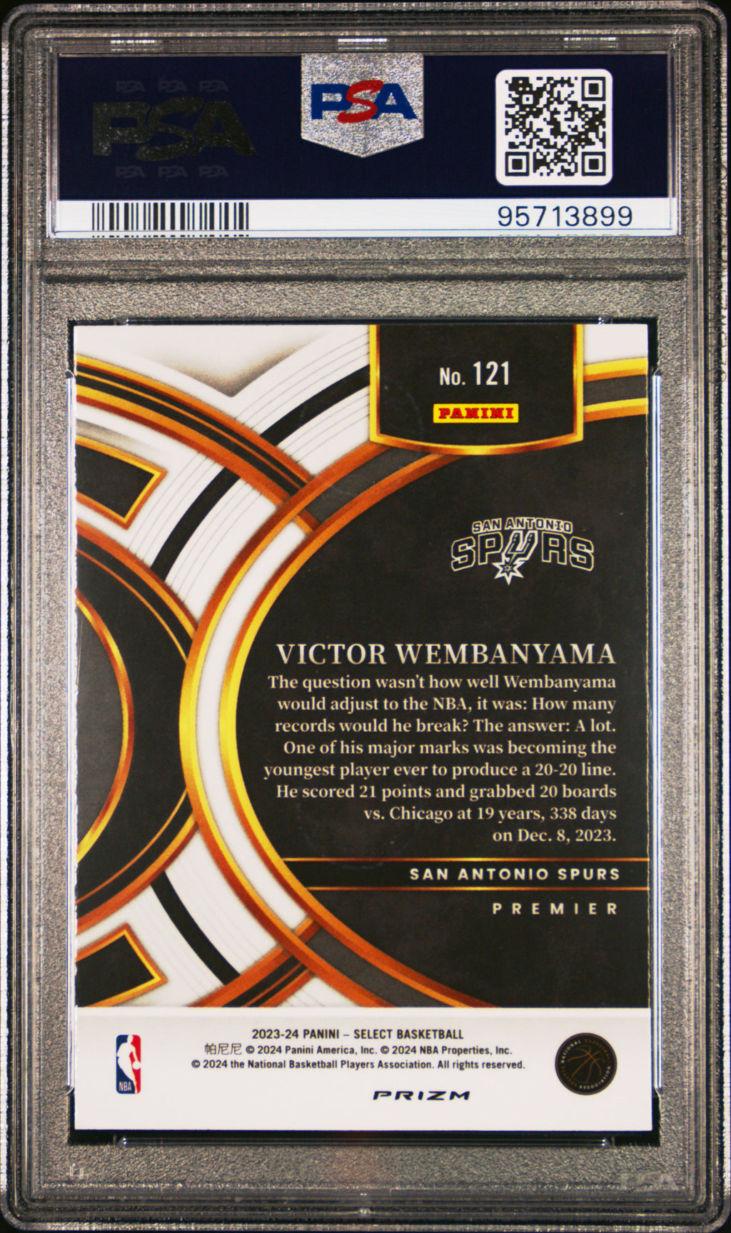2023 Panini Select #121 Victor Wembanyama PSA 10