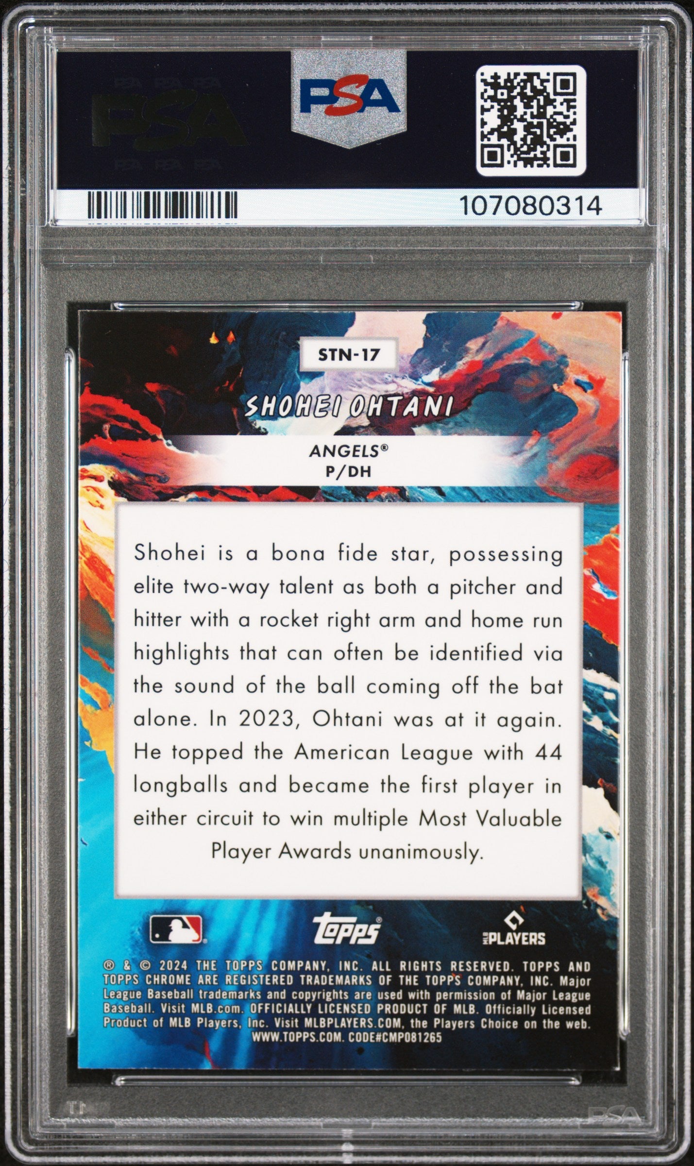 2024 Topps Cosmic Chrome Stars In The Night #17 Shohei Ohtani PSA 9