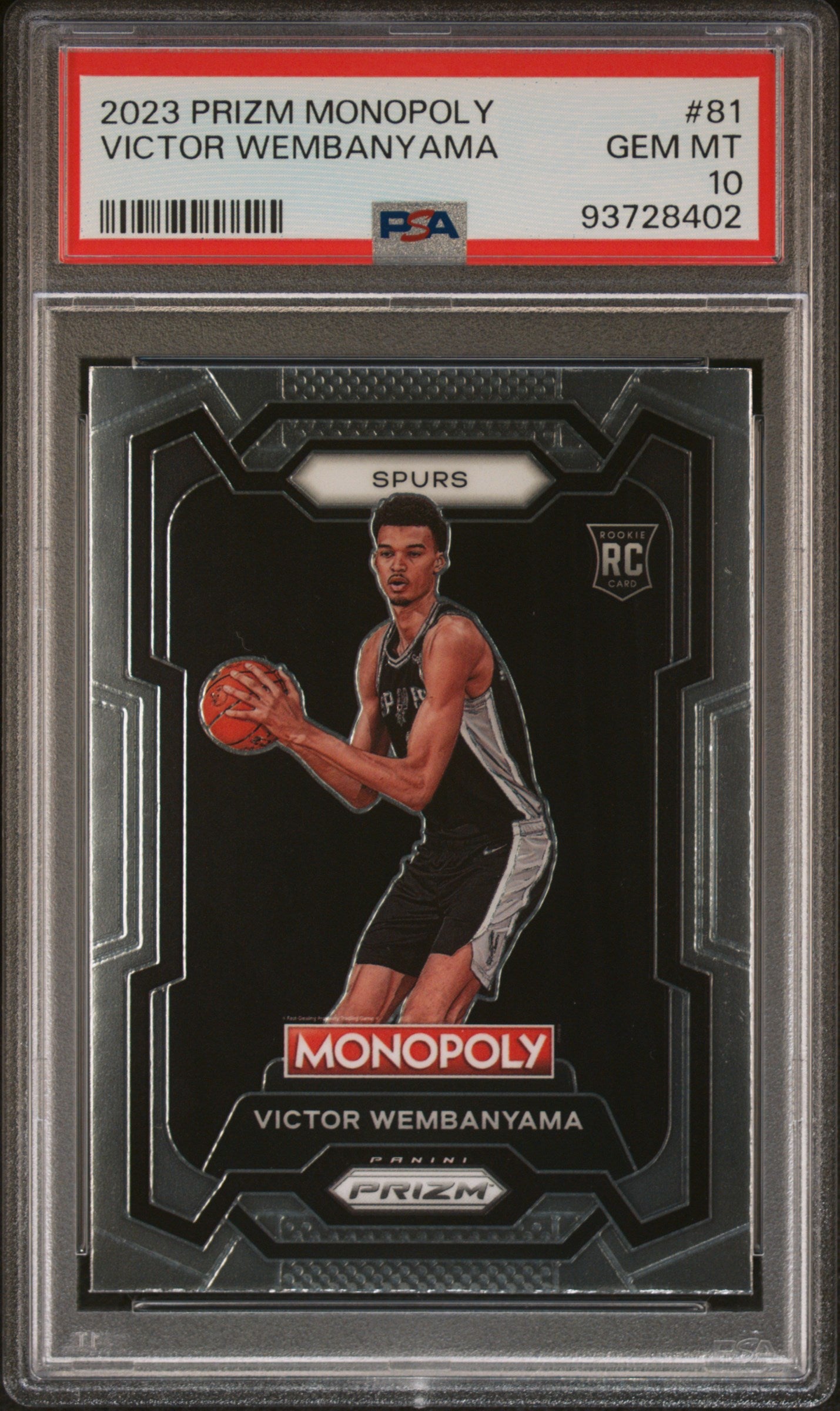2023 Panini Prizm Monopoly #81 Victor Wembanyama PSA 10