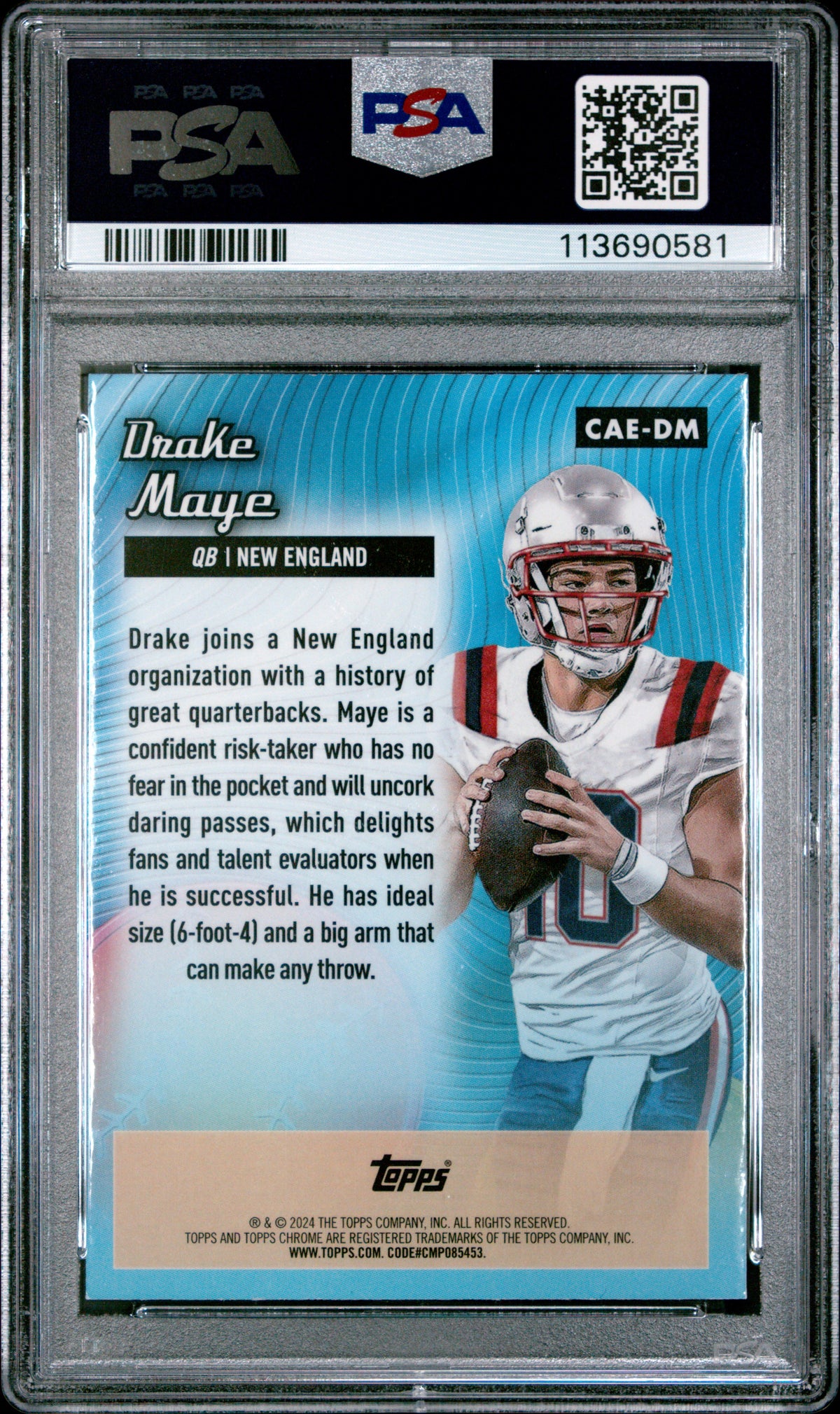 2024 Topps Chrome Chrome All-Etch Topps #CAEDM Drake Maye PSA 10