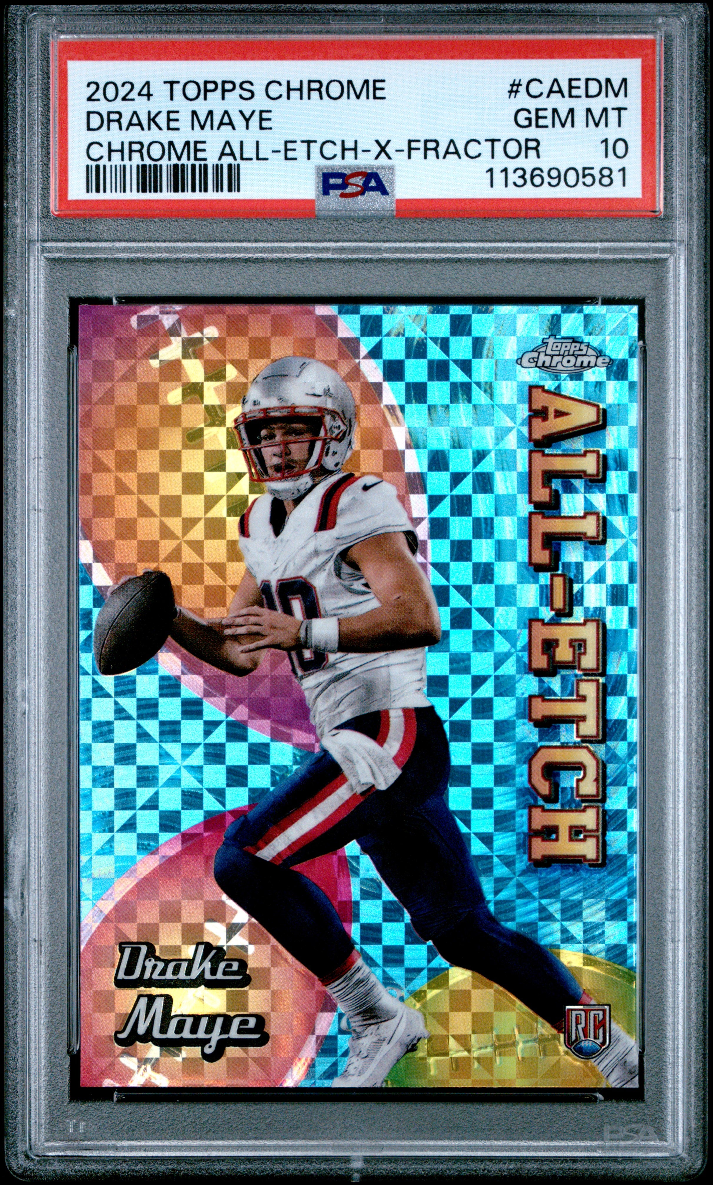 2024 Topps Chrome Chrome All-Etch #CAEDM Drake Maye PSA 10