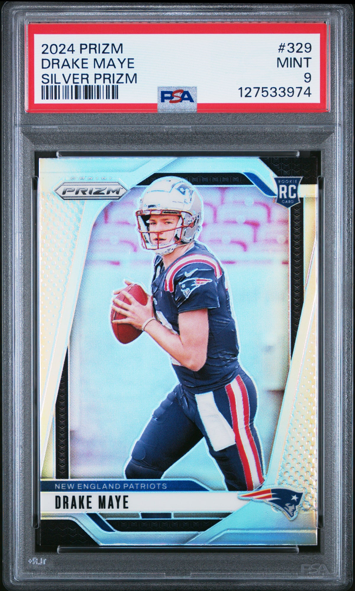 2024 Panini Prizm Prizm #329 Drake Maye PSA 9