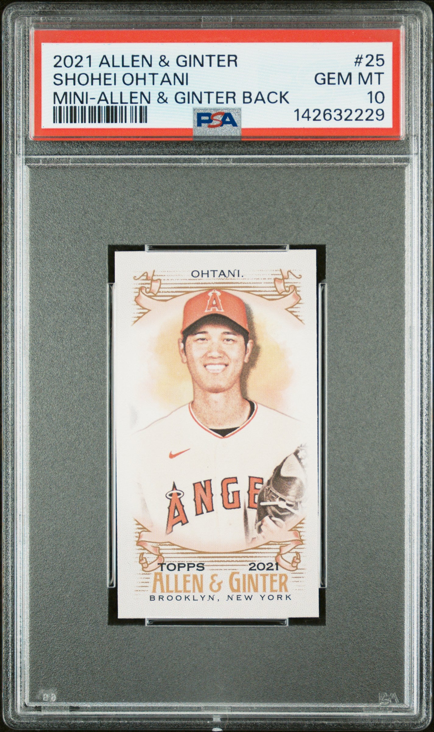 2021 Topps Allen & Ginter #25 Shohei Ohtani Mini-Allen & Ginter Back PSA 10