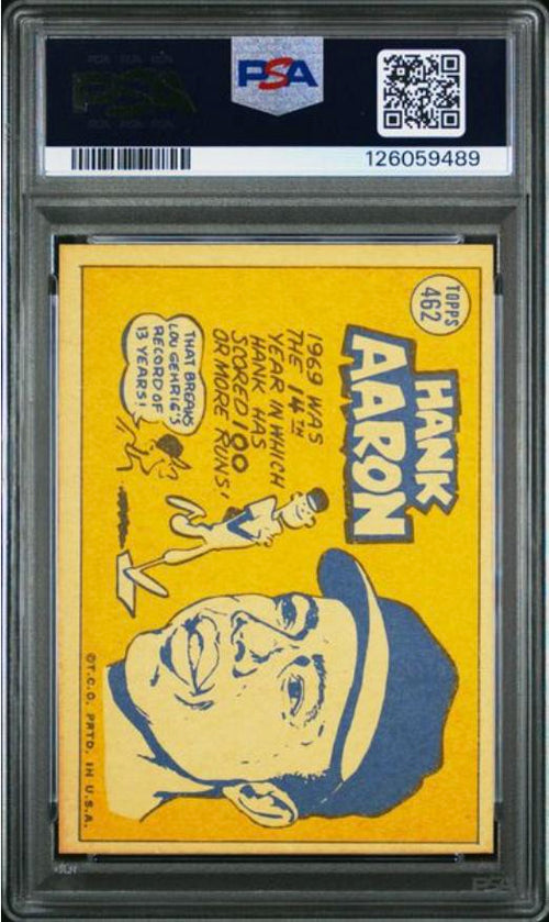 1970 Topps #462 Hank Aaron PSA 6