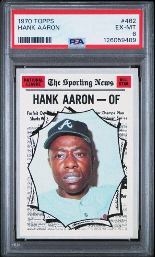 1970 Topps #462 Hank Aaron PSA 6
