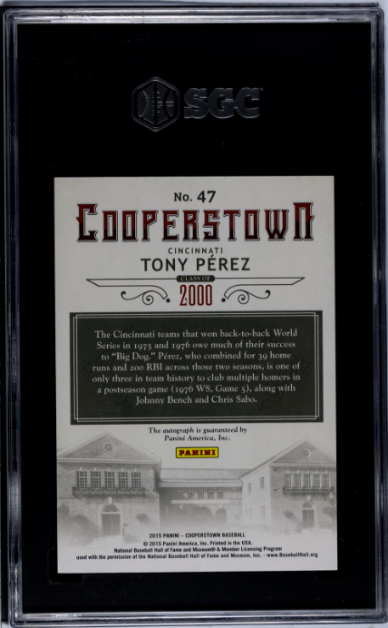 2015 Panini Cooperstown #47 Tony Perez SGC 9