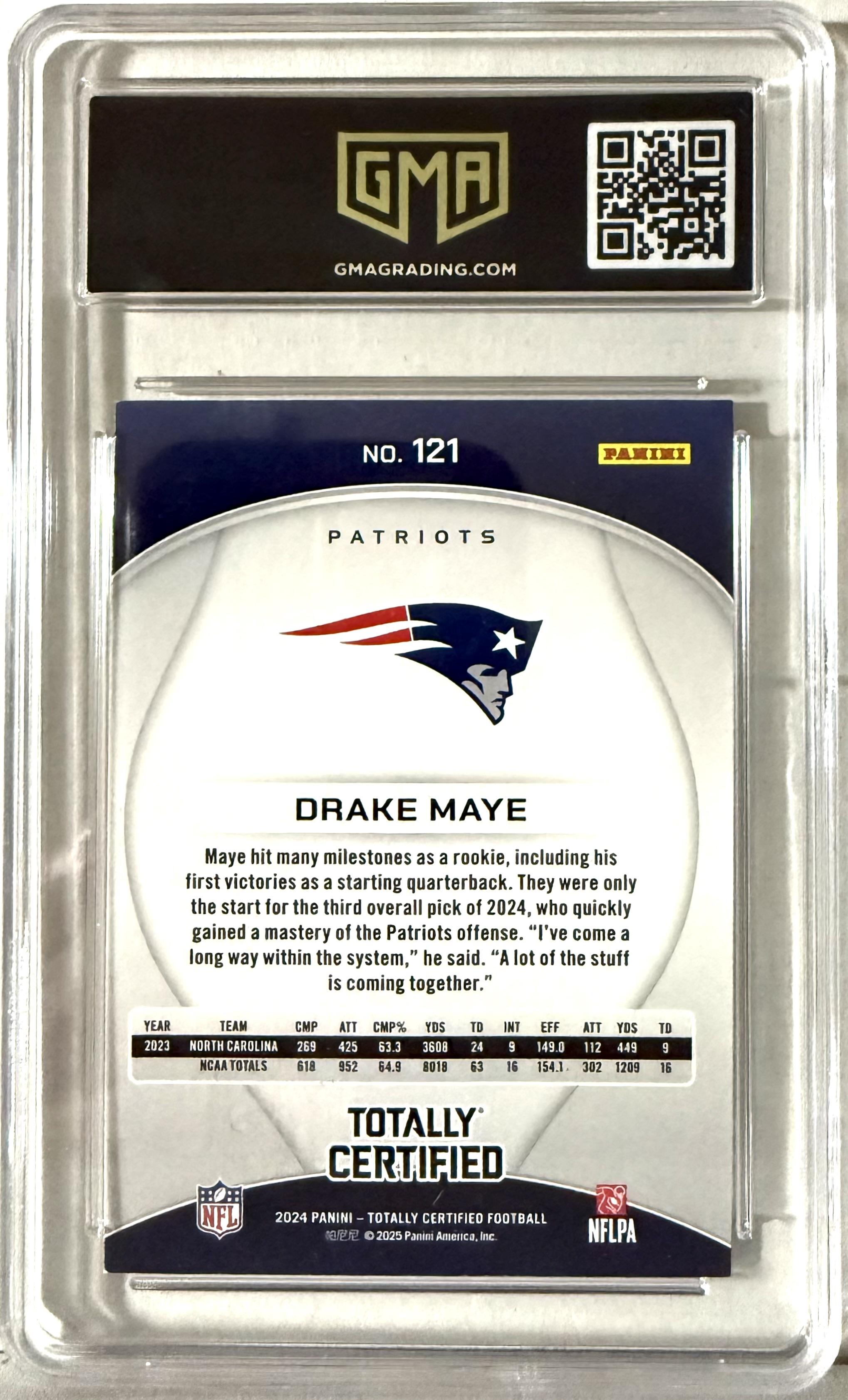 2024 Panini Totally Certified Panini #121 Drake Maye Rookie GMA 9