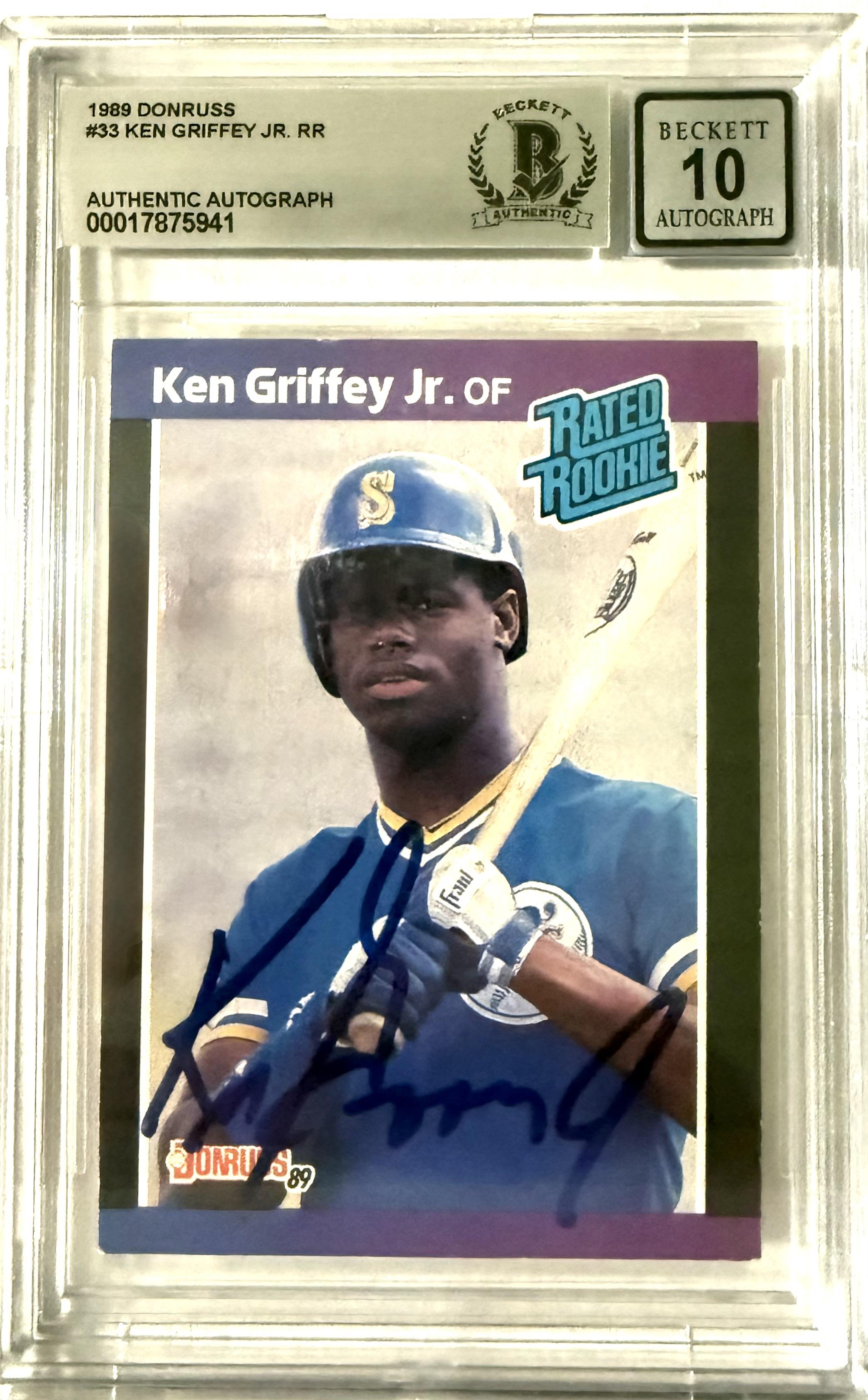 1989 Donruss Donruss #33 Ken Griffey Jr. Rookie Autograph BGS Auto 10
