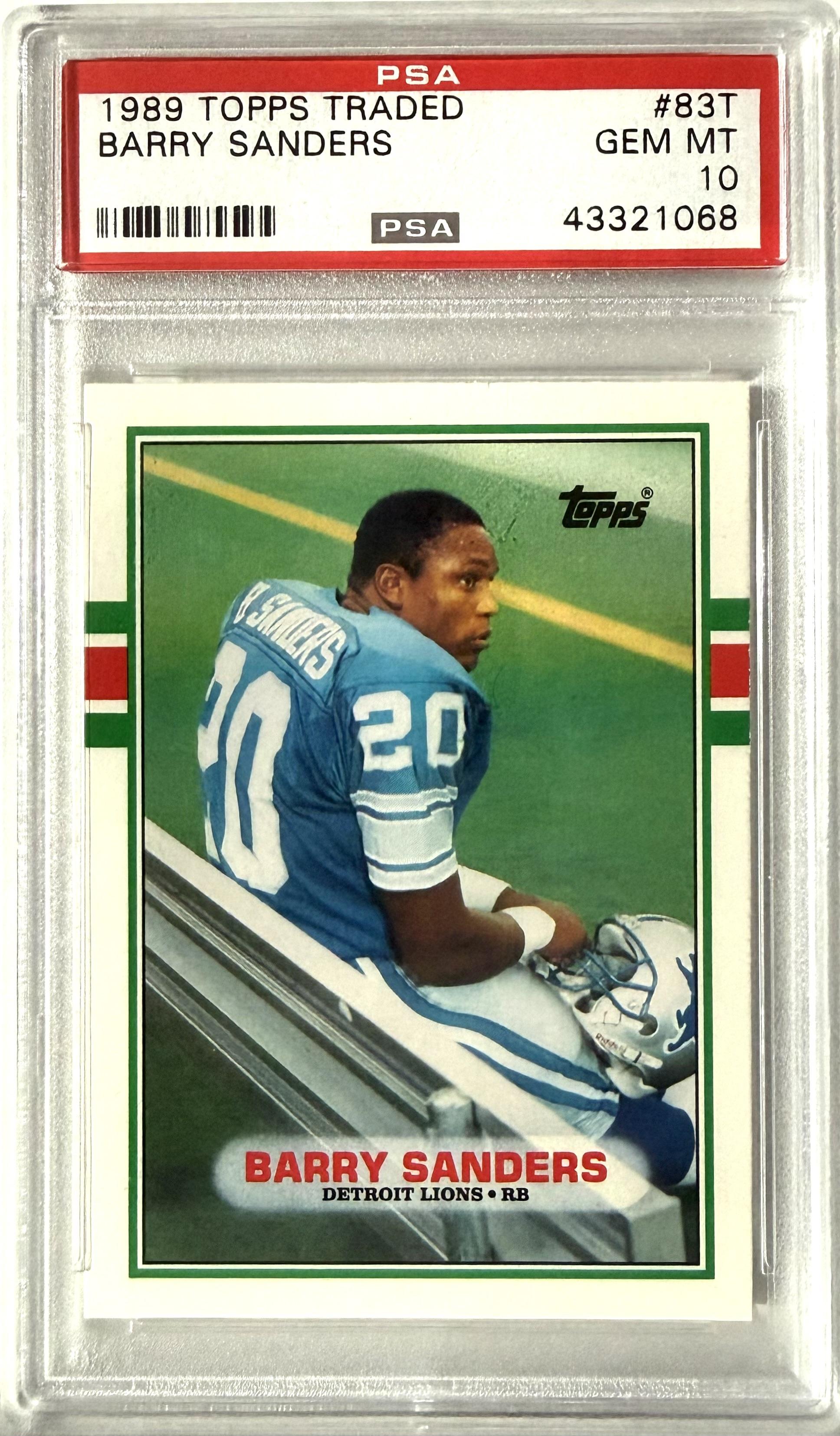 1989 Topps Traded Topps #83T Barry Sanders PSA 10