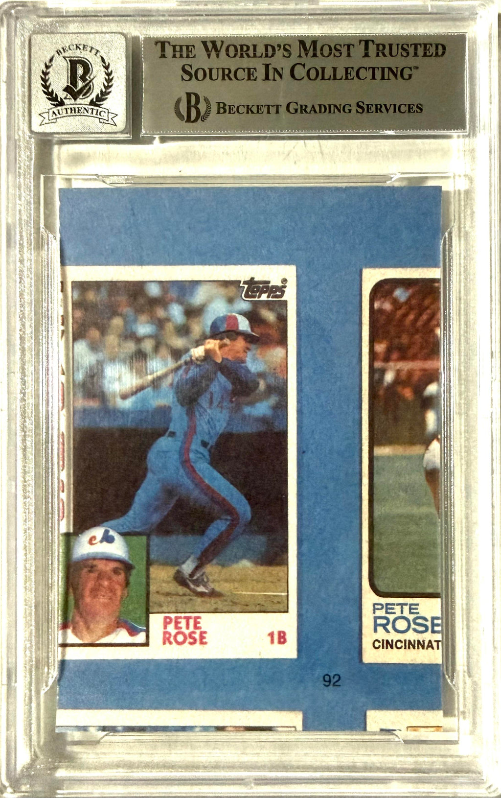 1985 Renata Galasso Pete Rose Topps #92 Pete Rose BGS 10 Auto