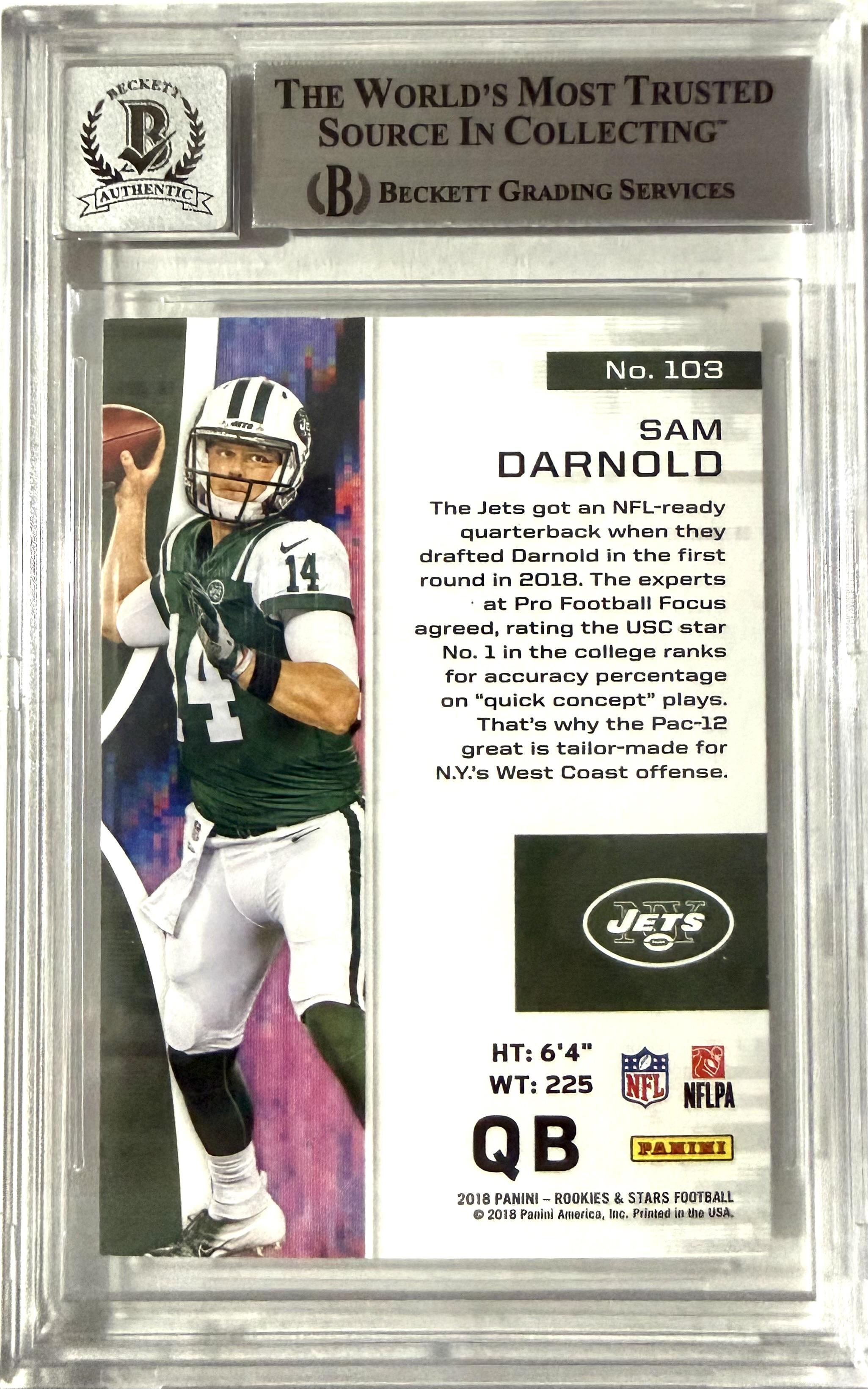 2018 Panini Rookies & Stars RC #103 Sam Darnold BGS 10