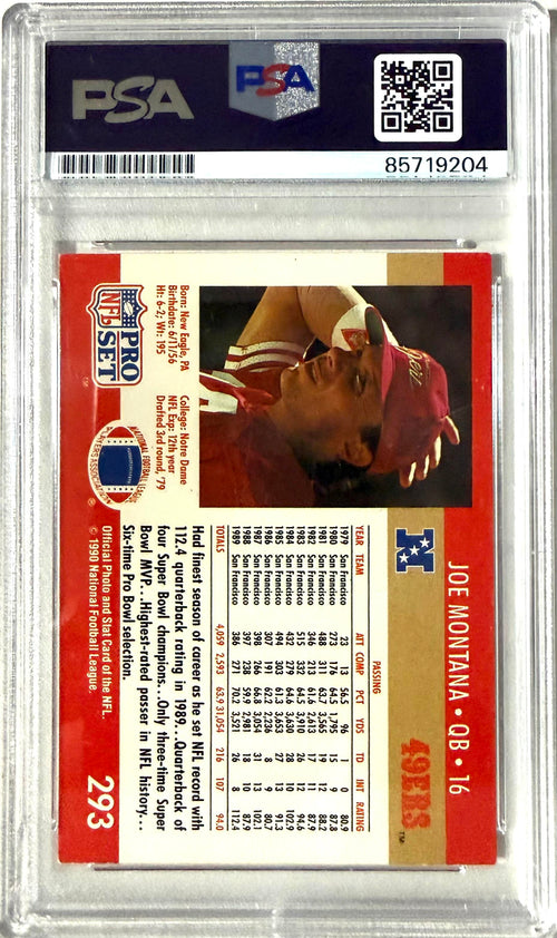 1990 Pro Set #293 Joe Montana PSA Authentic