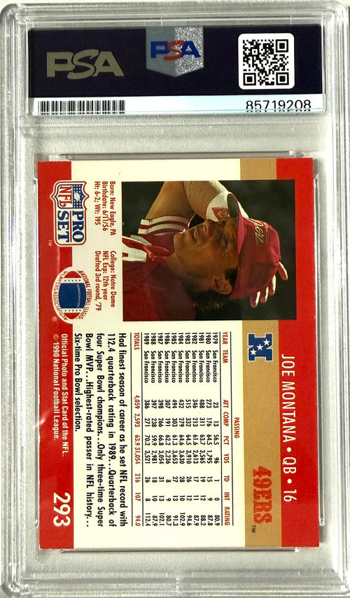 1990 Pro Set #293 Joe Montana PSA Authentic