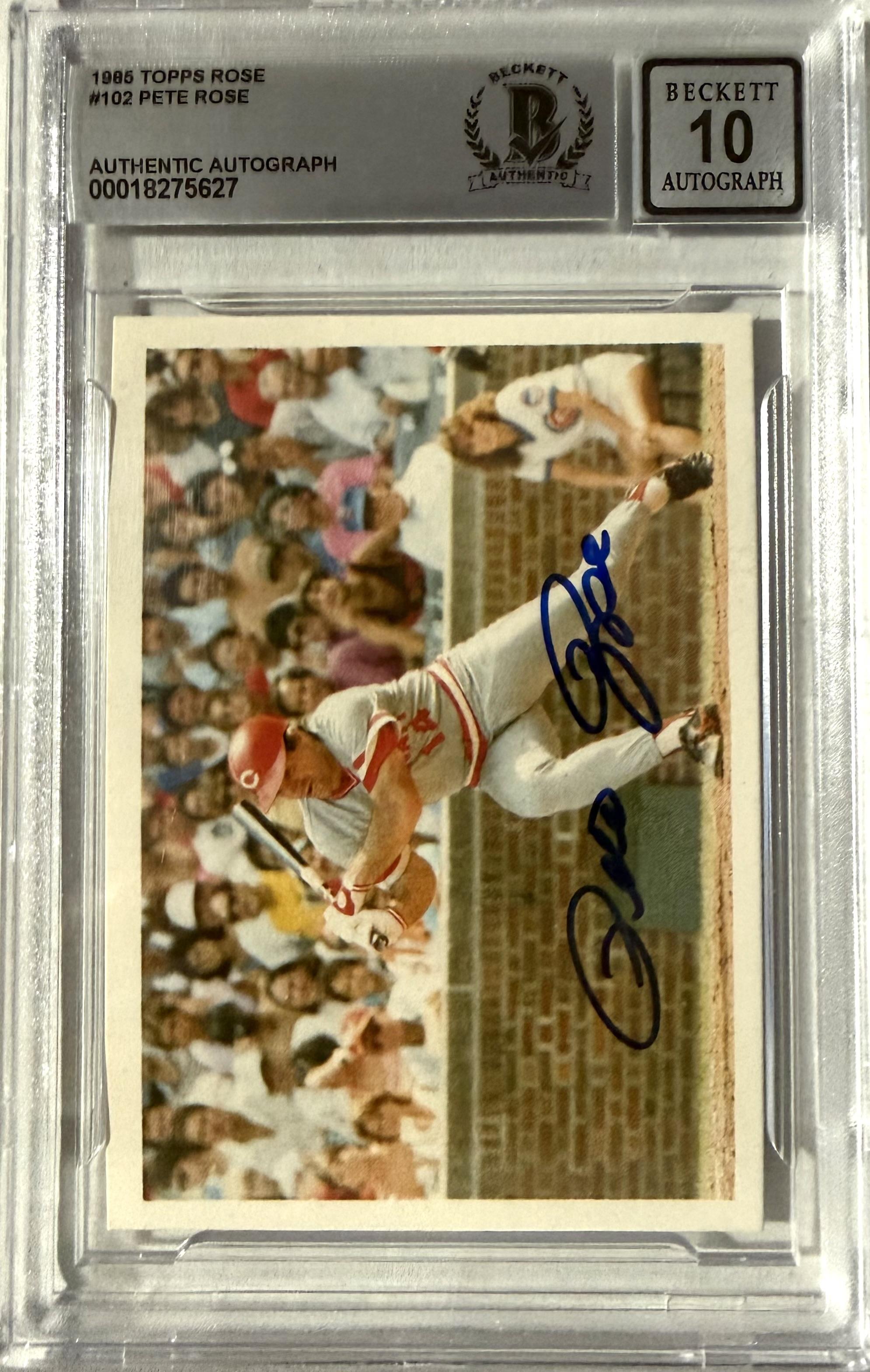 #1985 Topps Pete Rose #102 BGS Auto 10