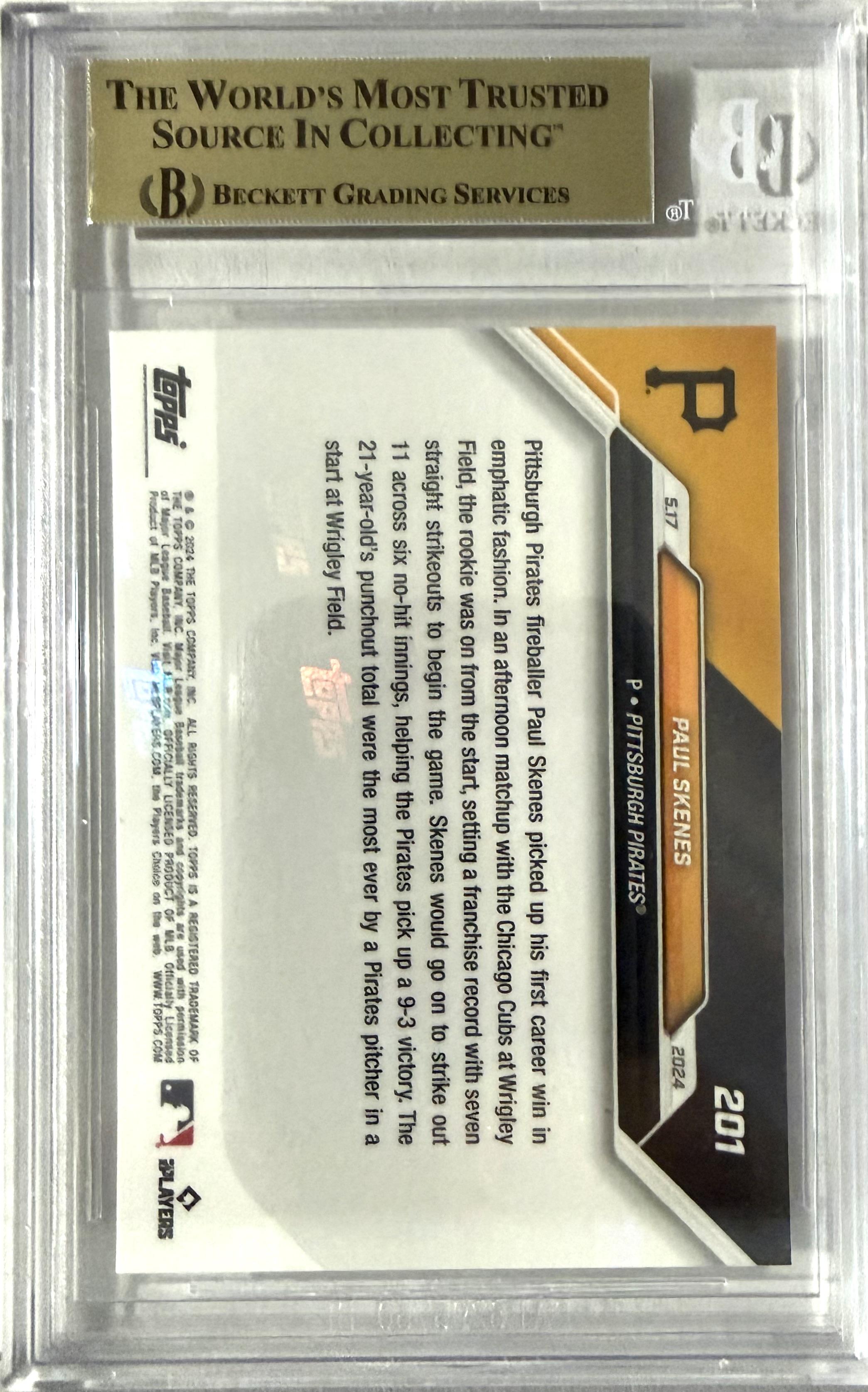 2024 Topps Now #201 Paul Skenes BGS 10