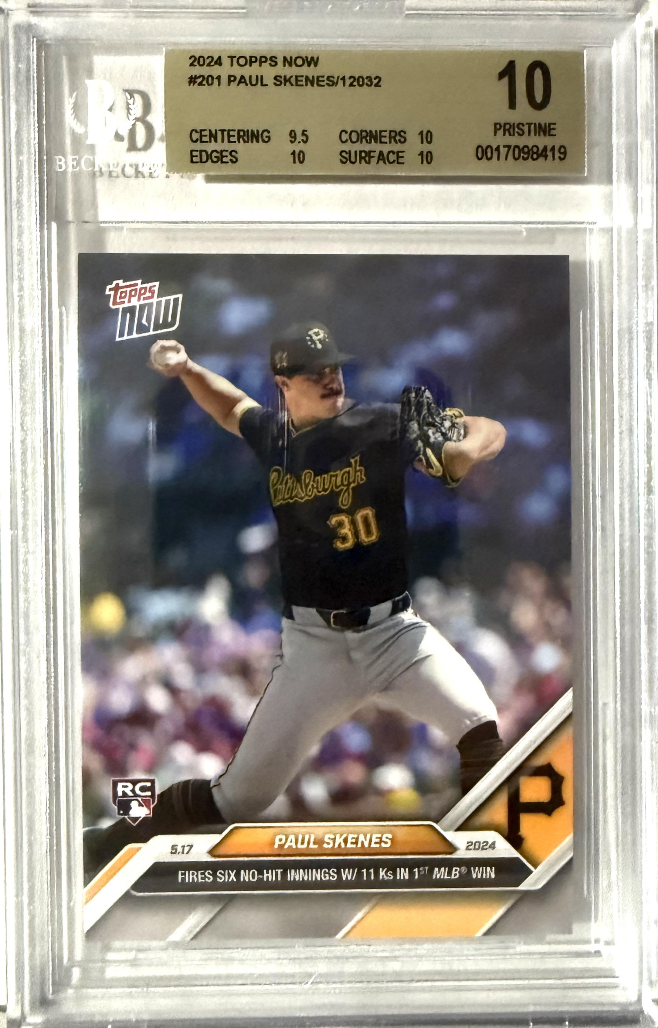 2024 Topps Now #201 Paul Skenes BGS 10