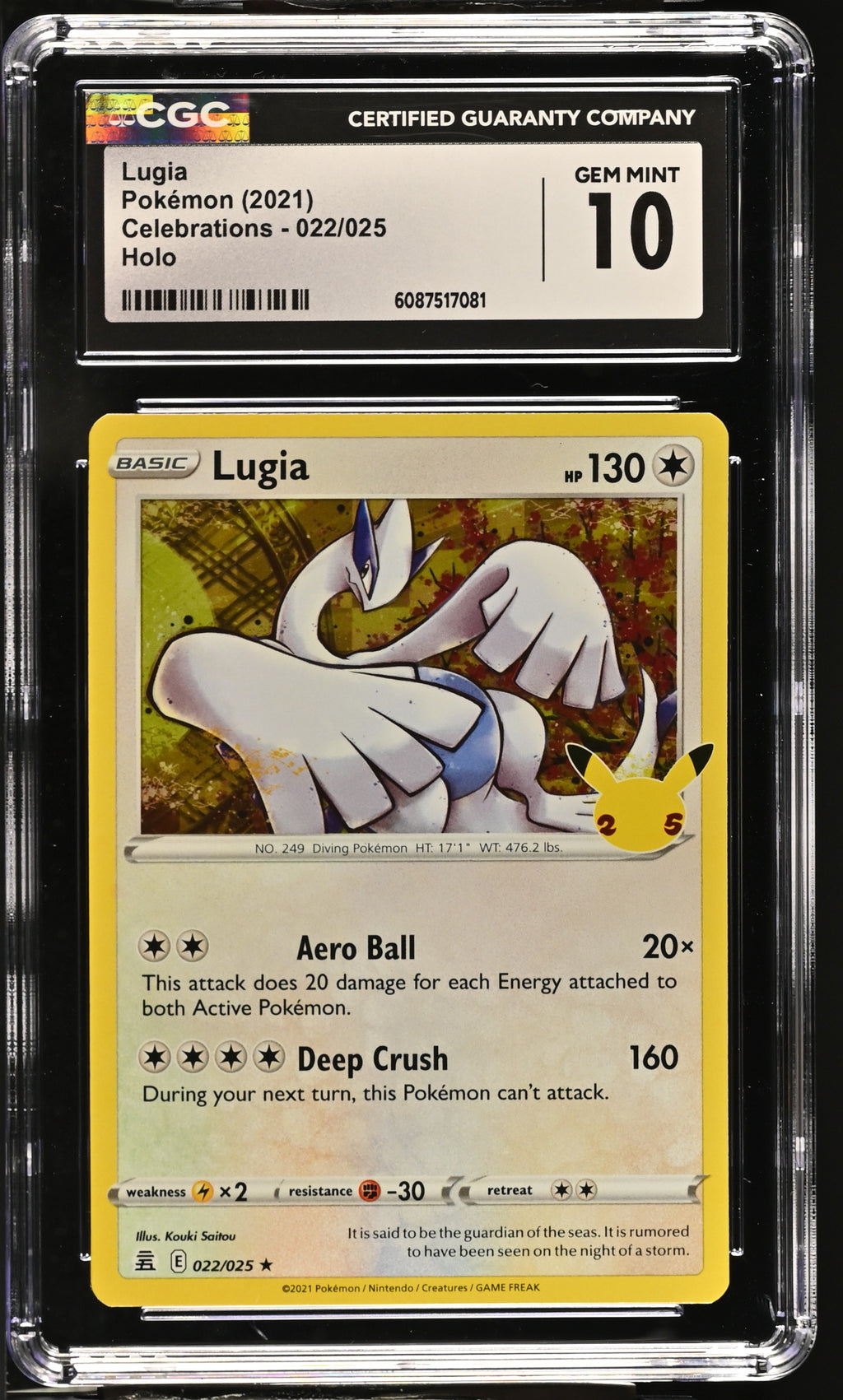2021 Celebrations Pokemon #022/025 Lugia CGC 10