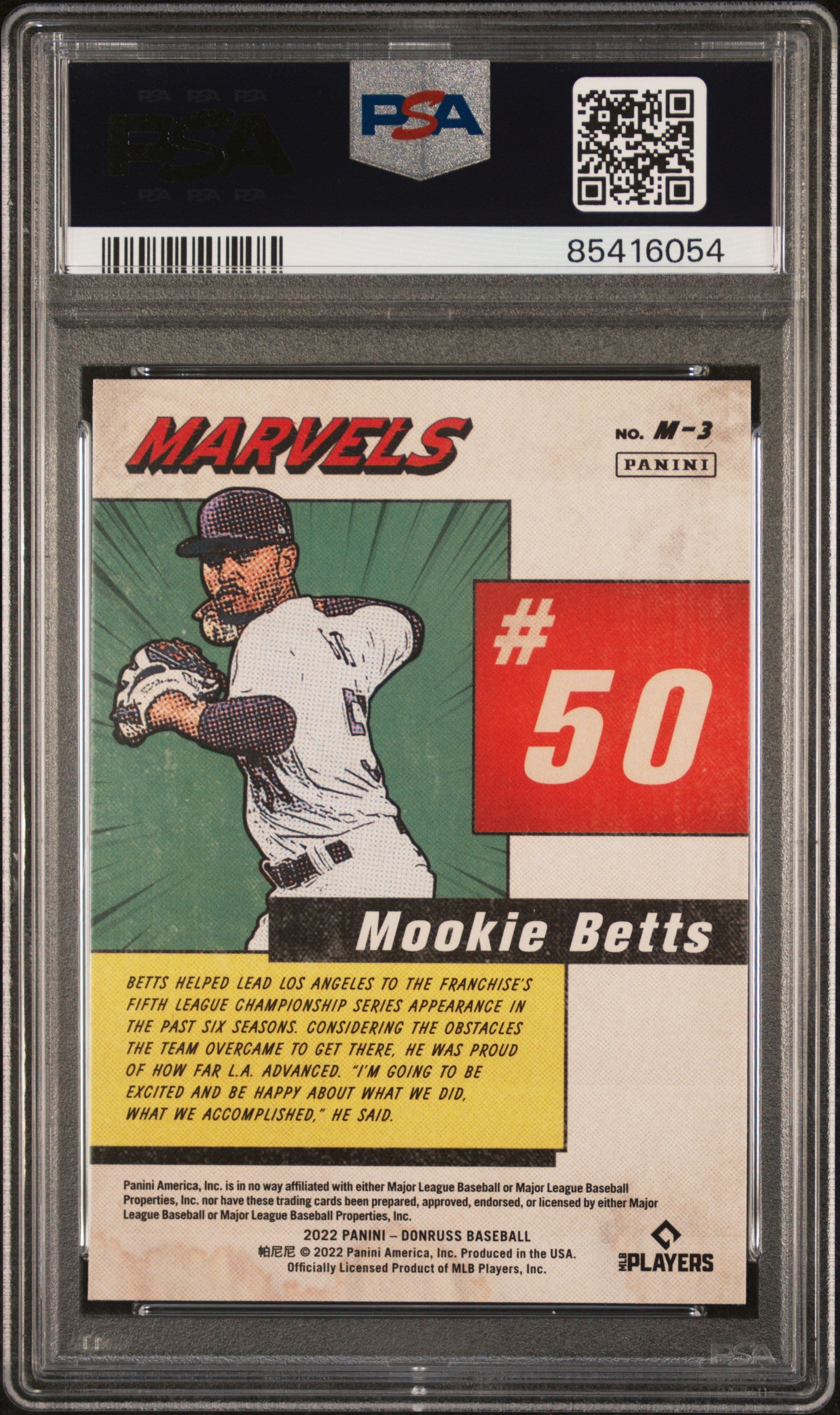 2022 Panini Donruss Marvels #M3 Mookie Betts PSA 10