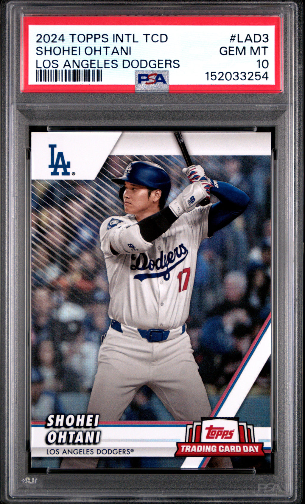 2024 Topps Int'l Trading Card Day LA Dodgers #LAD3 Shohei Ohtani PSA 10
