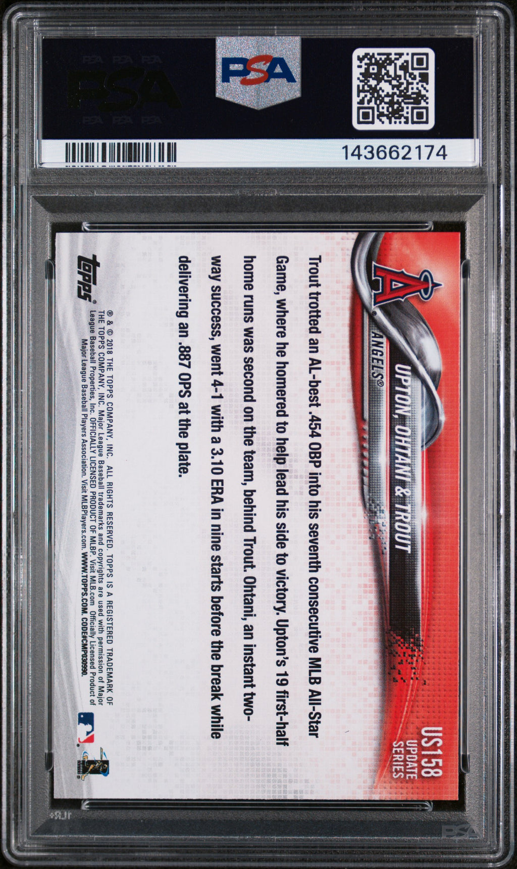 2018 Topps Update #US158 Upton/Ohtani/Trout PSA 9