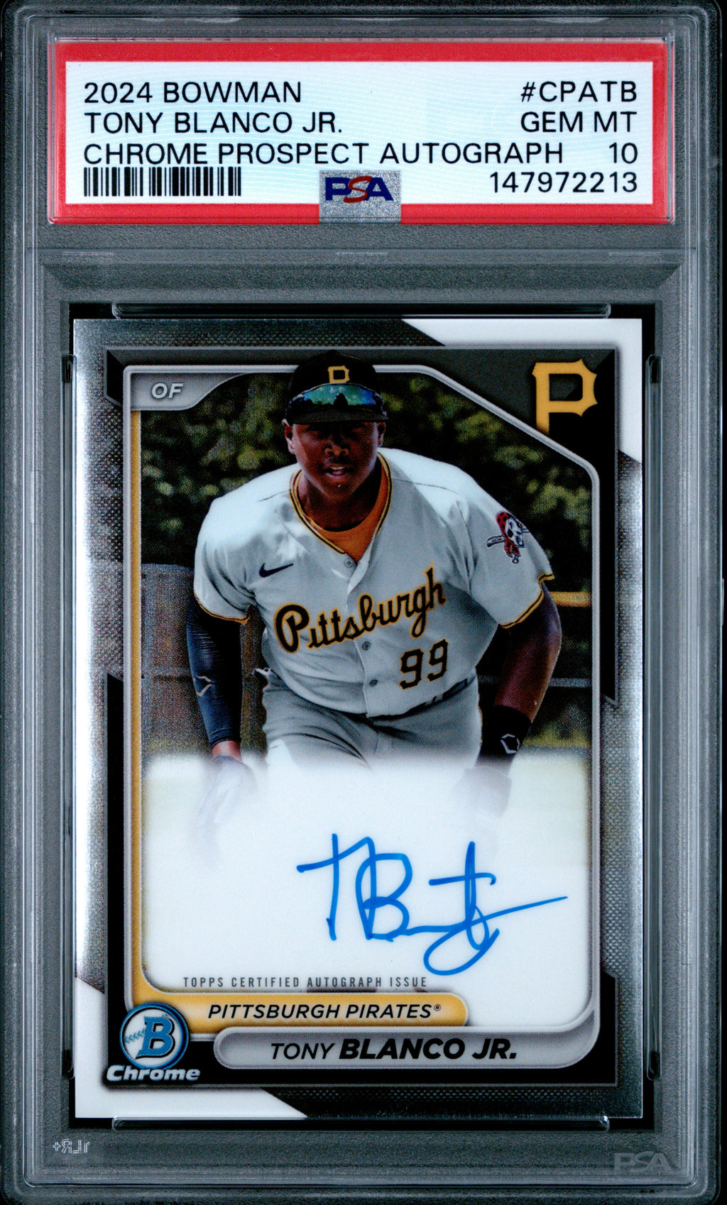 2024 Bowman Chrome Prospect Autographs Topps #CPATB Tony Blanco Jr. PSA 10