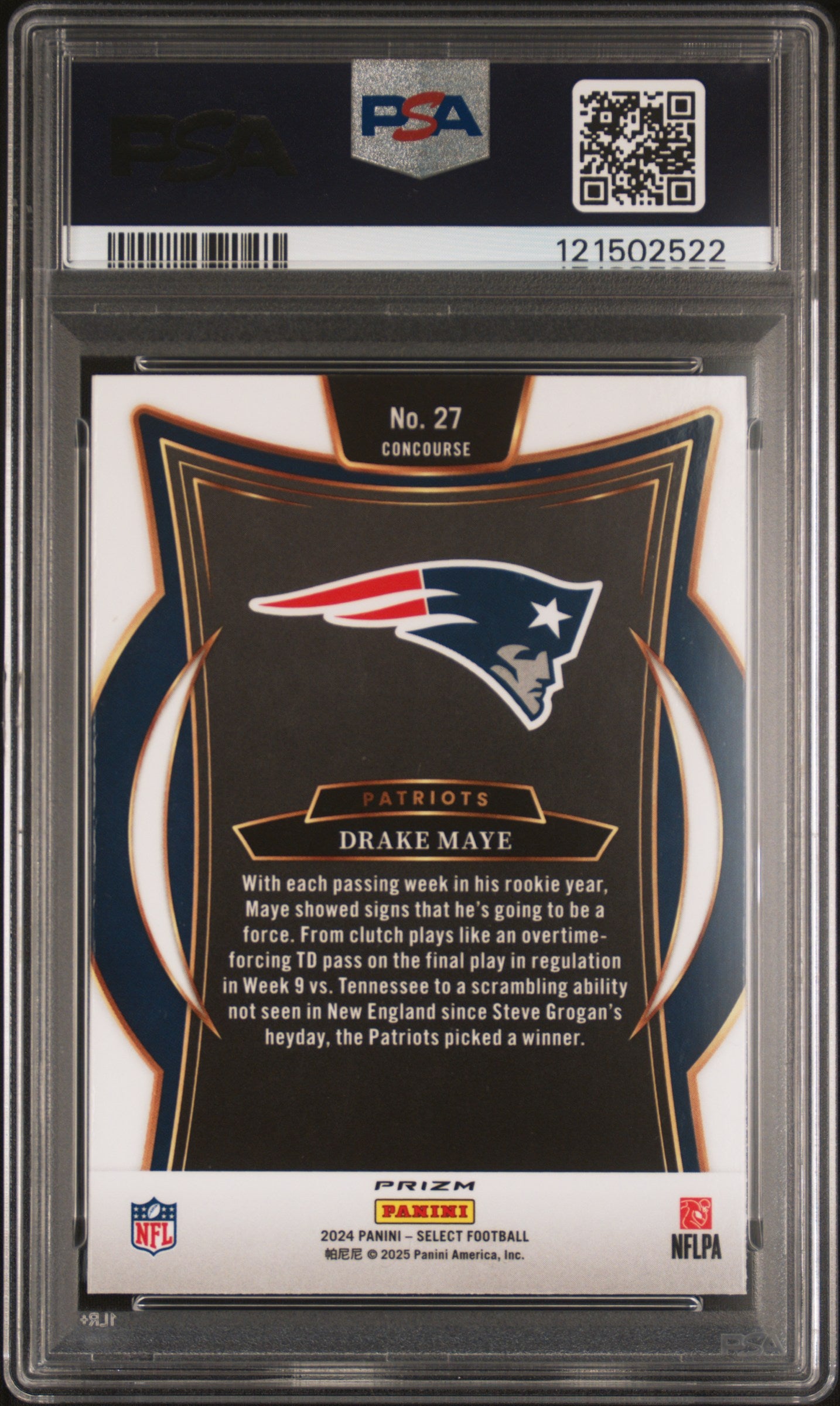 2024 Panini Select #27 Drake Maye PSA 9