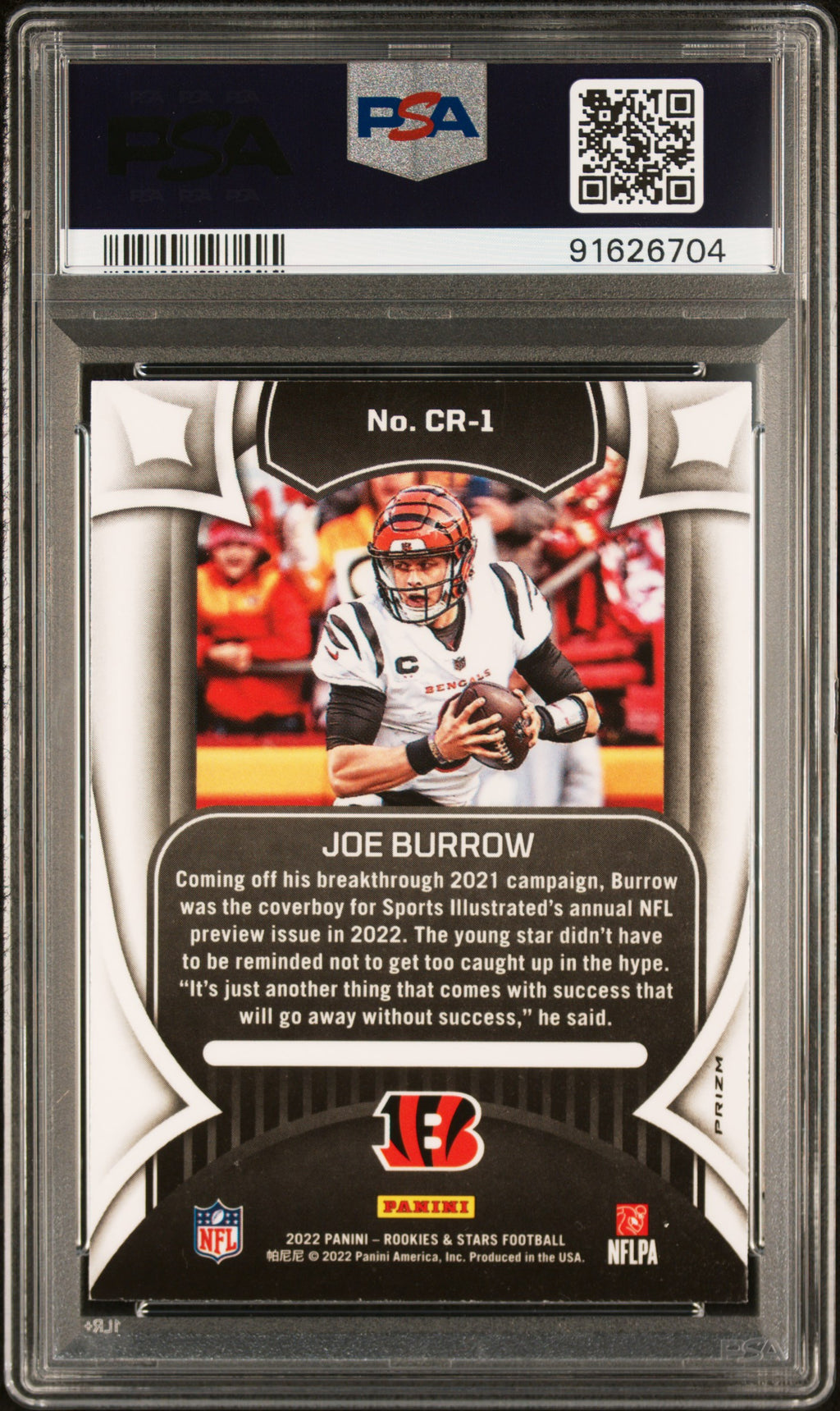 2022 Panini Rookies & Stars Crusade Panini #CR1 Joe Burrow PSA 10