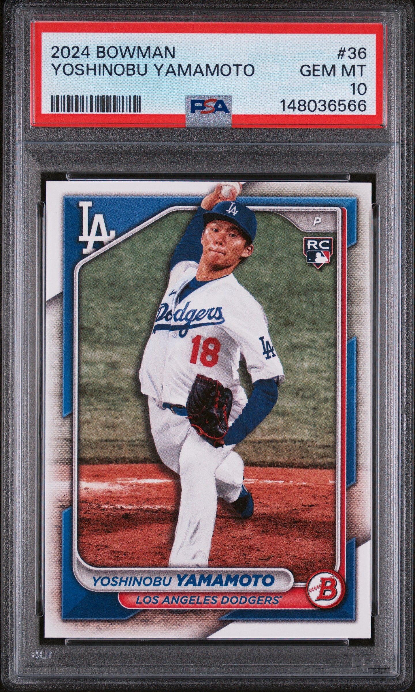 2024 Bowman #36 Yoshinobu Yamamoto PSA 10