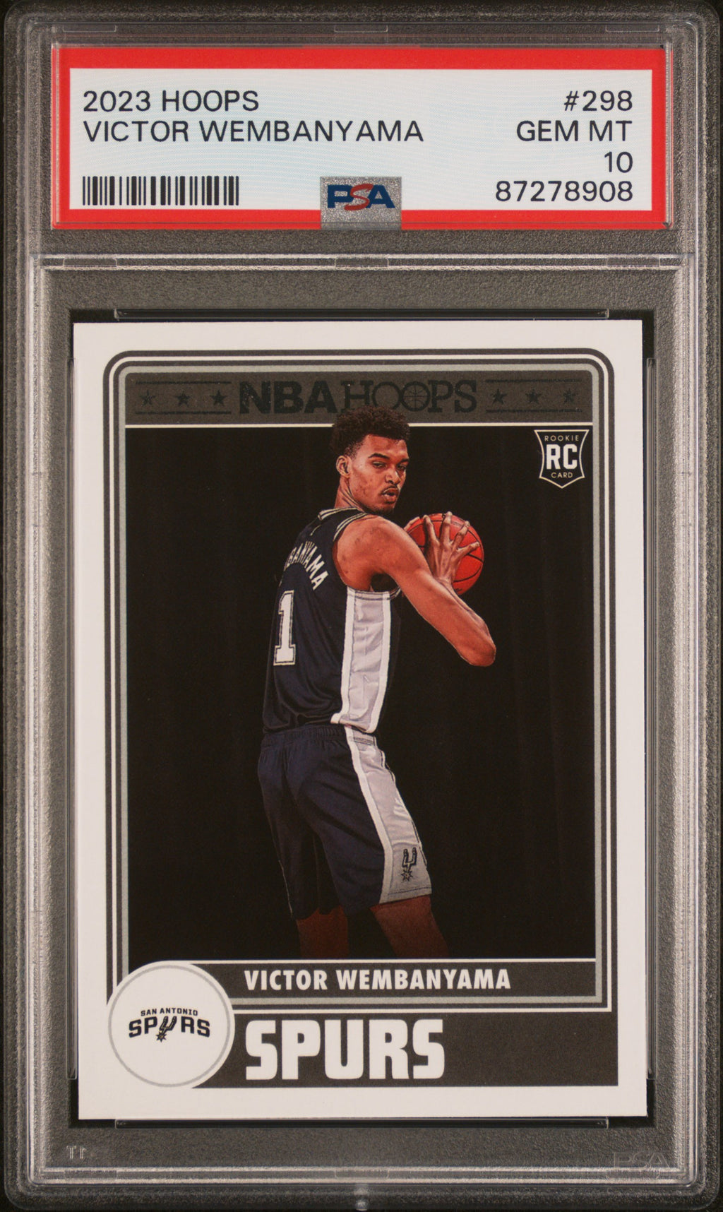 2023 Panini NBA Hoops #298 Victor Wembanyama PSA 10