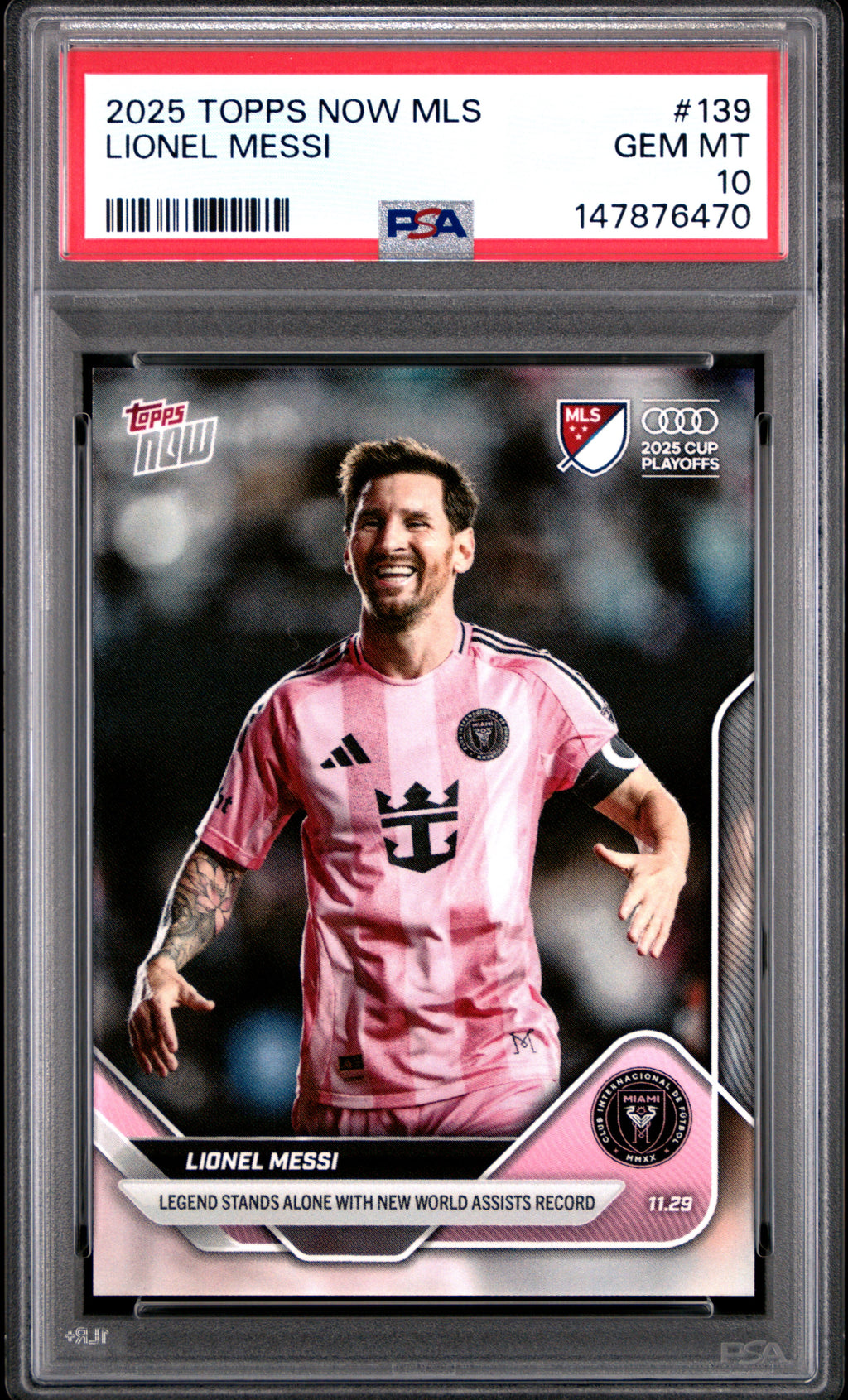 2025 Topps Now Mls #139 Lionel Messi PSA 10