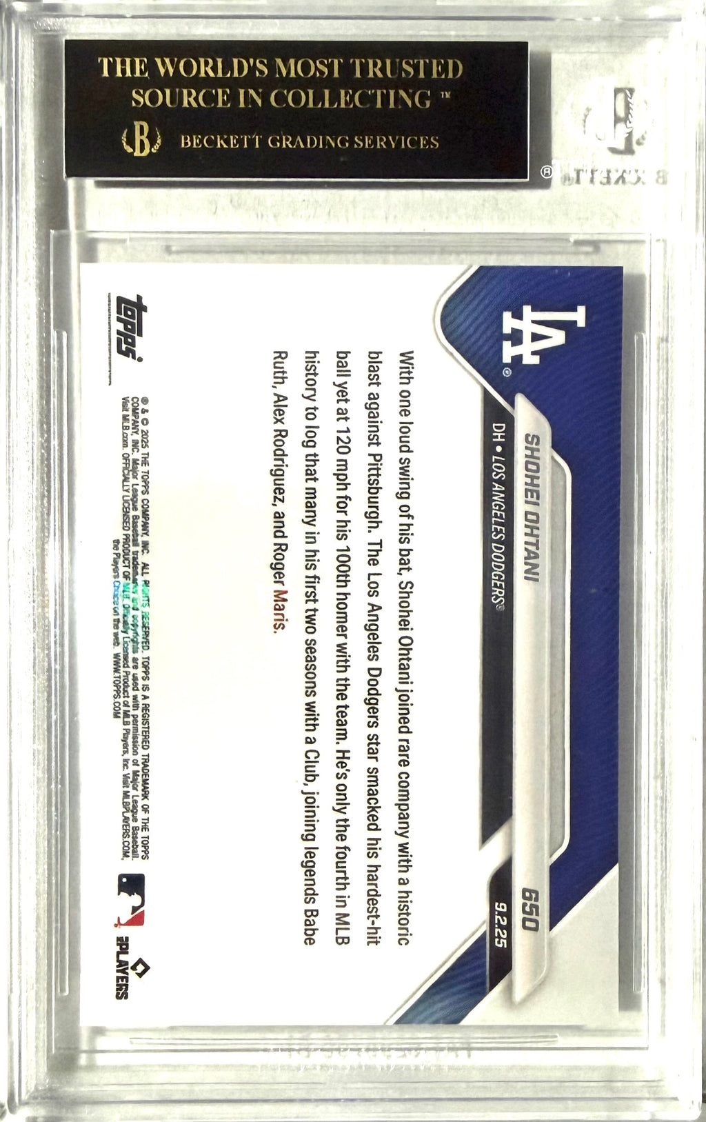 2025 Topps Now #650 Shohei Ohtani BGS 10