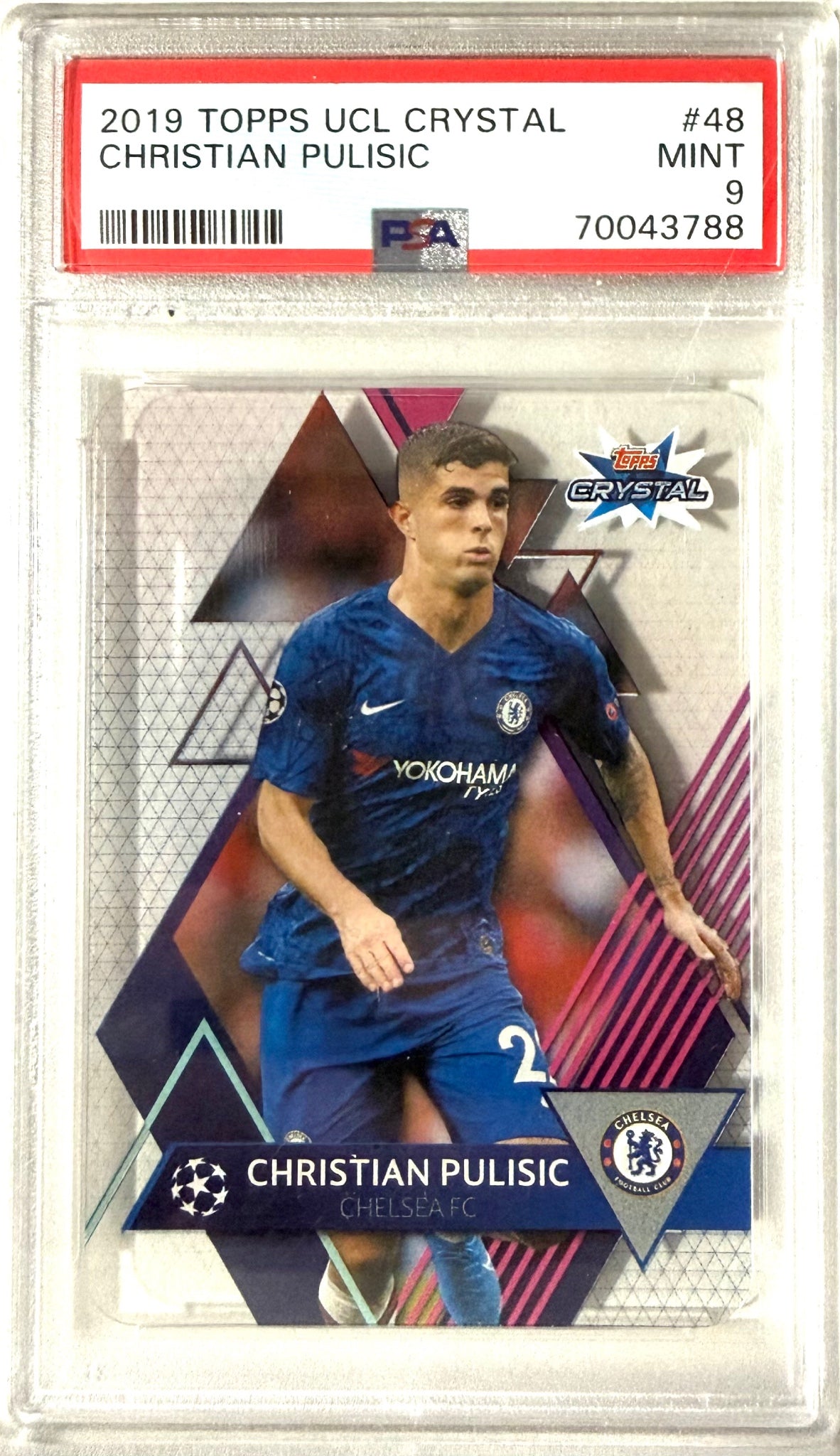 2019-20 Topps Crystal UEFA Champions League Topps #48 Christian Pulisic PSA 9