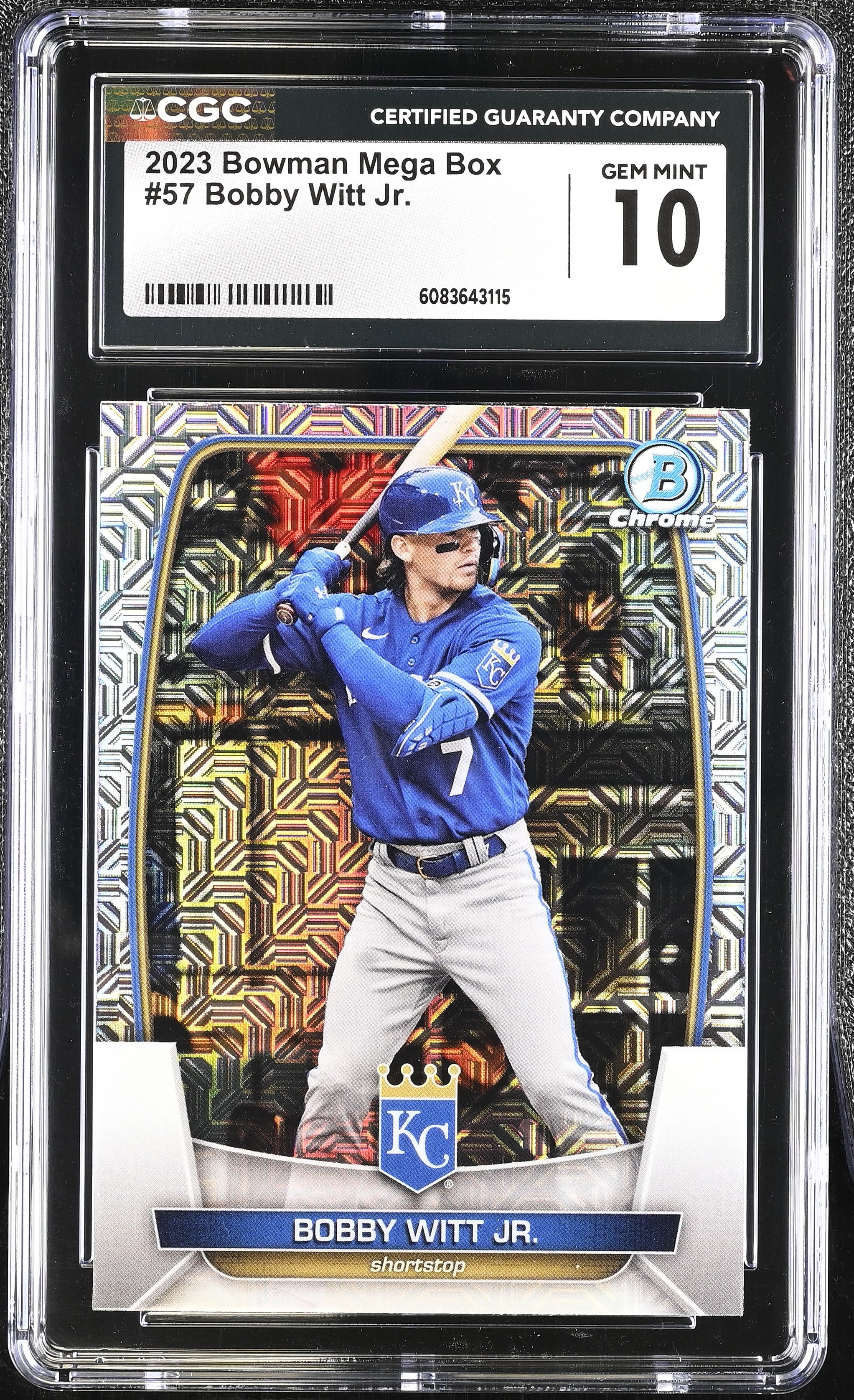 2023 Mega Box Bowman #57 Bobby Witt Jr. CGC 10