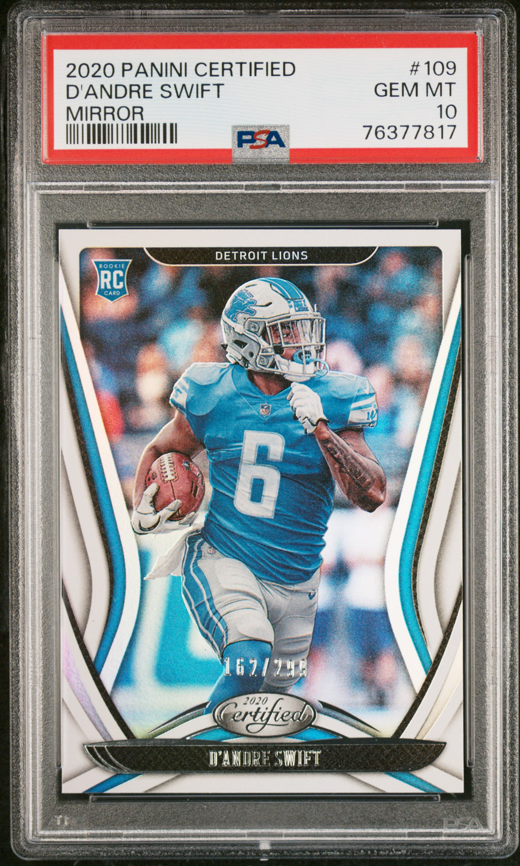 2020 Panini Certified #109 D'Andre Swift PSA 10 #/299
