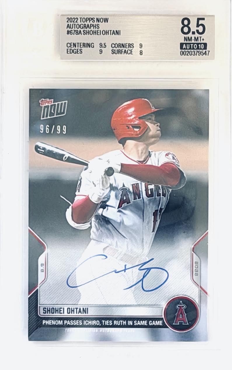 2022 Topps Now Shohei Ohtani #678A BGS Auto 10 96/99 - Low Pop New from Beckett