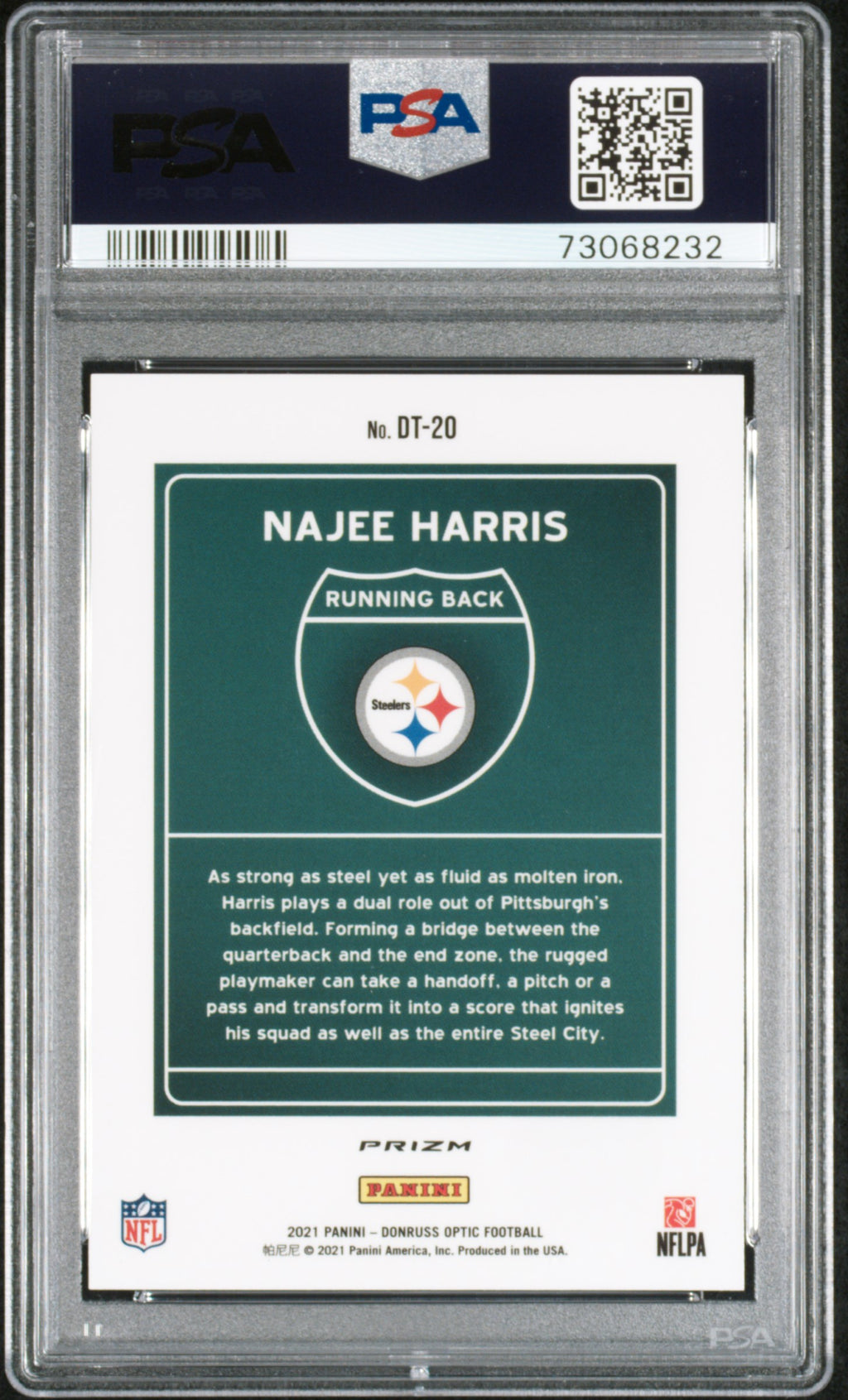 2021 Panini Donruss Optic Downtown Donruss #DT20 Najee Harris PSA 8