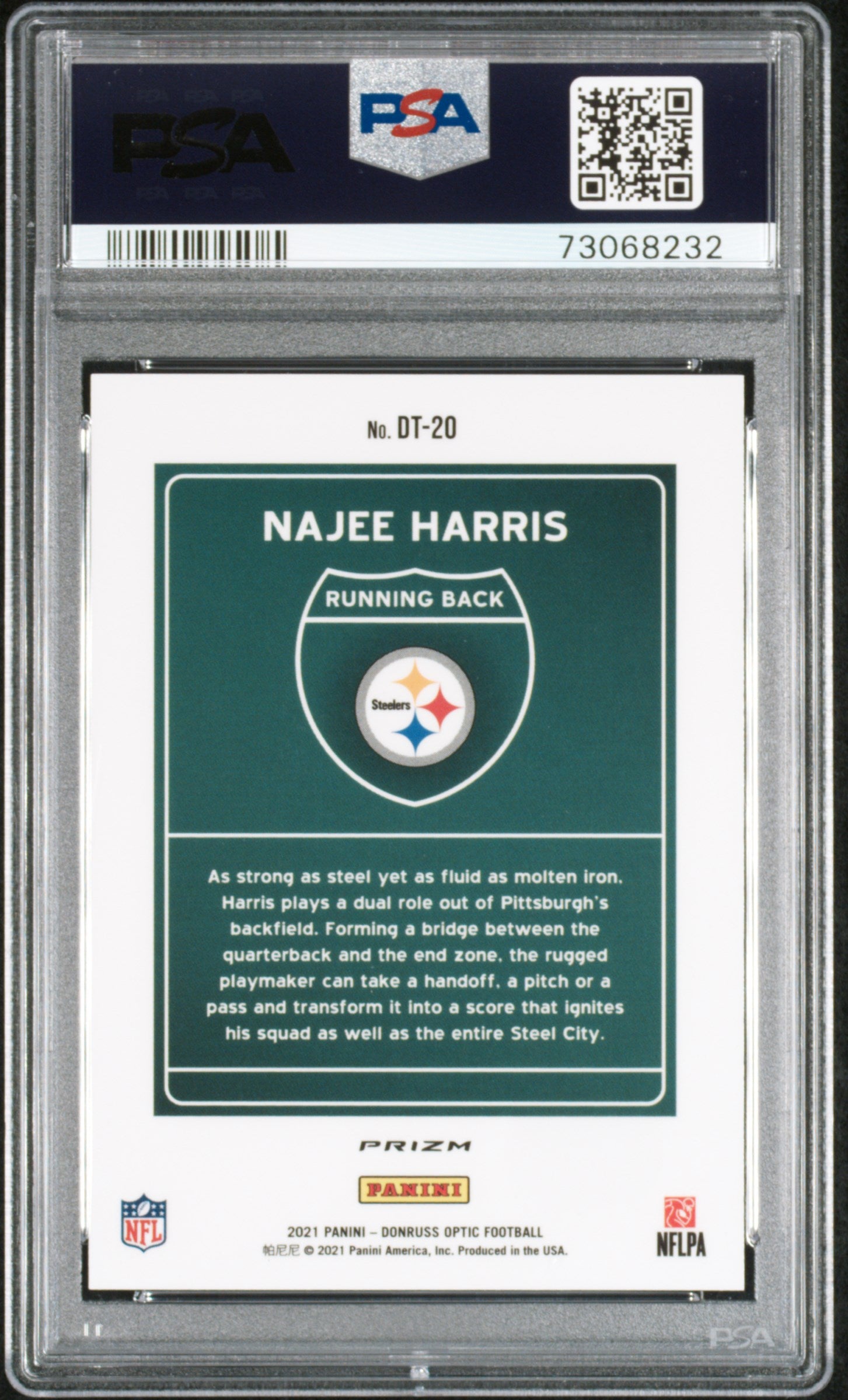 2021 Panini Donruss Optic Downtown Donruss #DT20 Najee Harris PSA 8