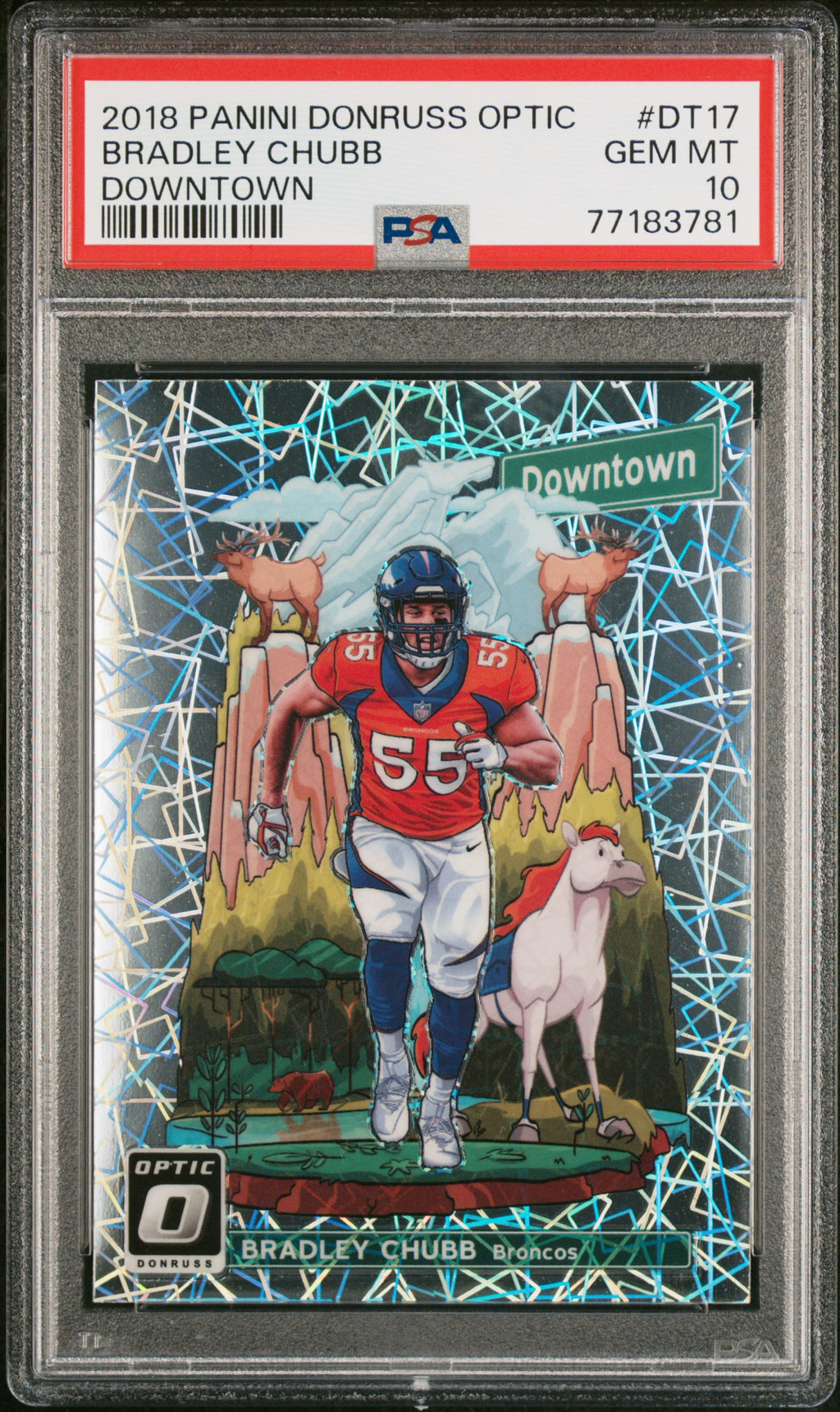 2018 Panini Donruss Optic Downtown Panini #DT17 Bradley Chubb PSA 10
