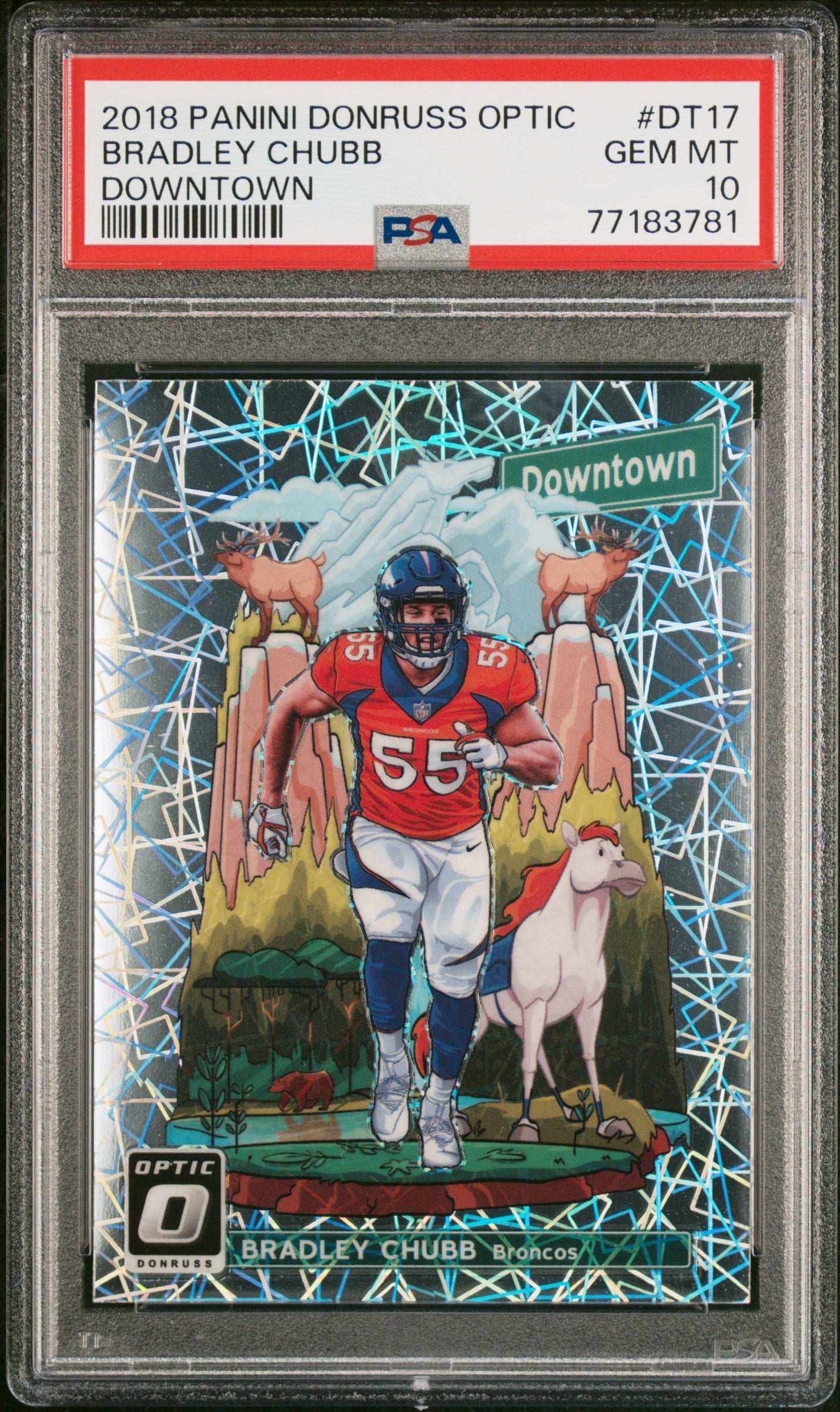 2018 Panini Donruss Optic Downtown Panini #DT17 Bradley Chubb PSA 10