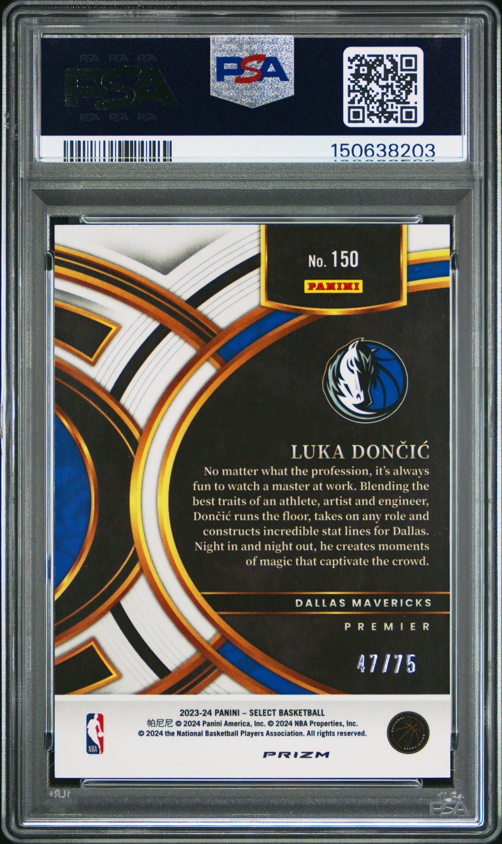 2023 Panini Select Select #150 Luka Doncic PSA 10