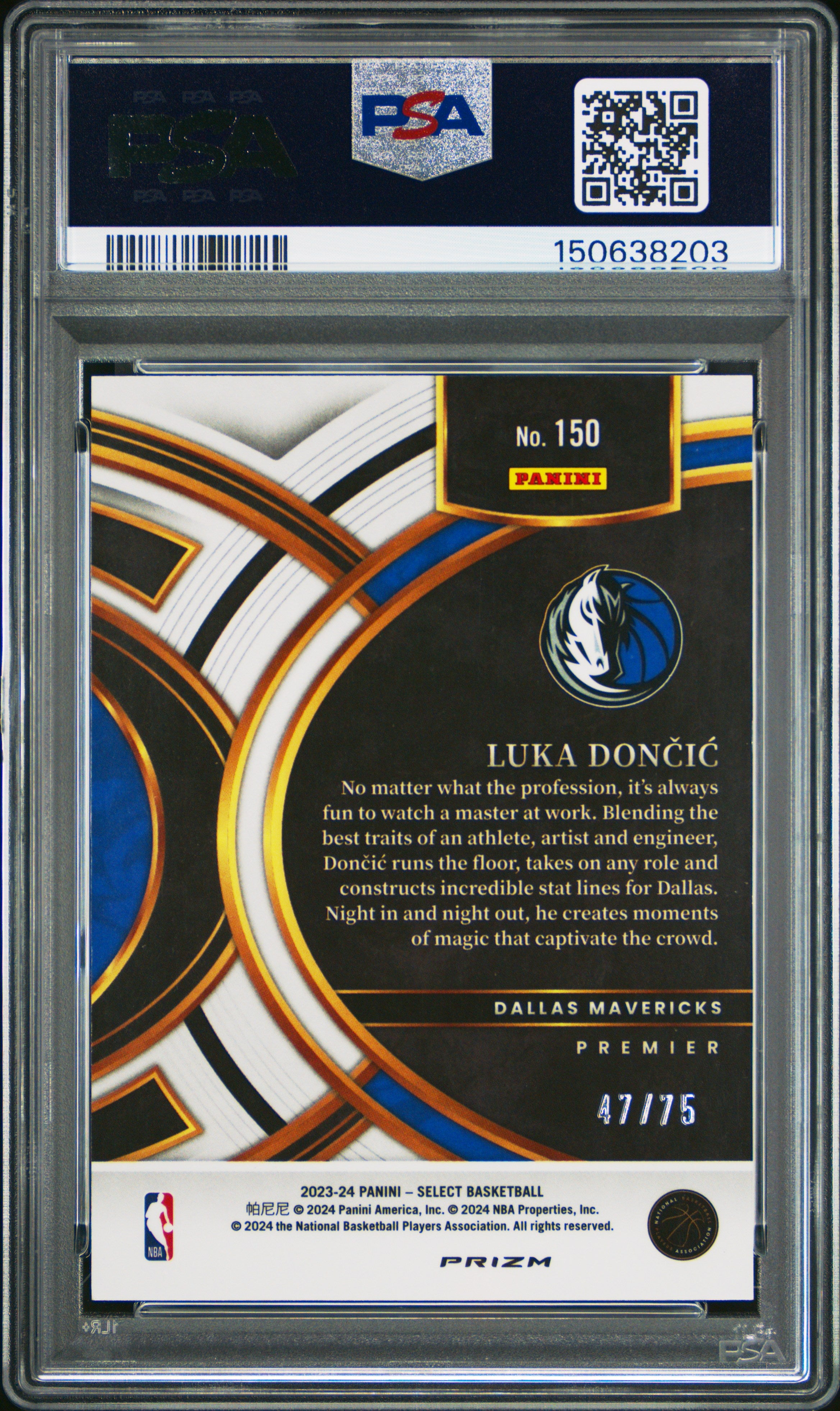 2023 Panini Select Select #150 Luka Doncic PSA 10