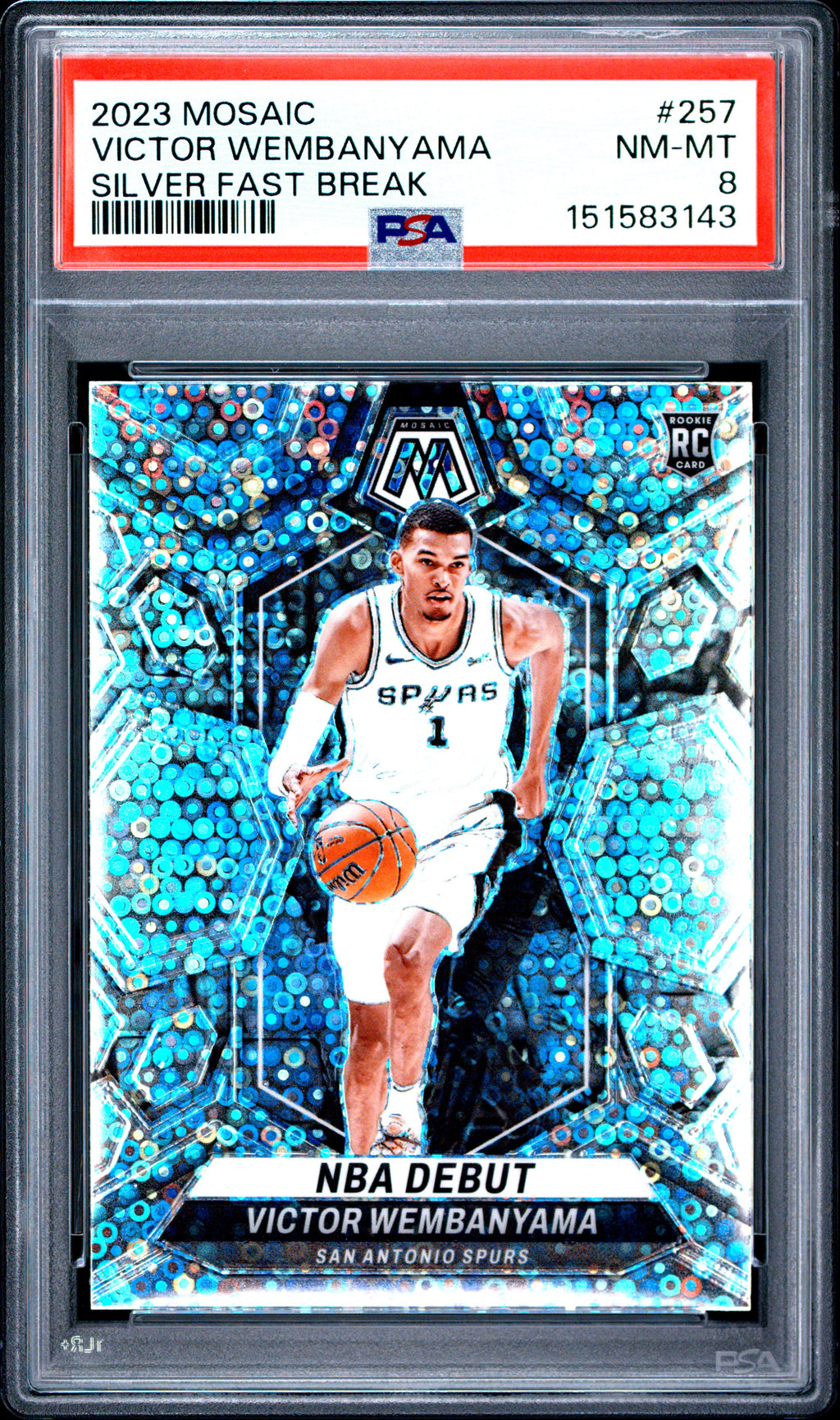 2023 Panini Mosaic #257 Victor Wembanyama PSA 8