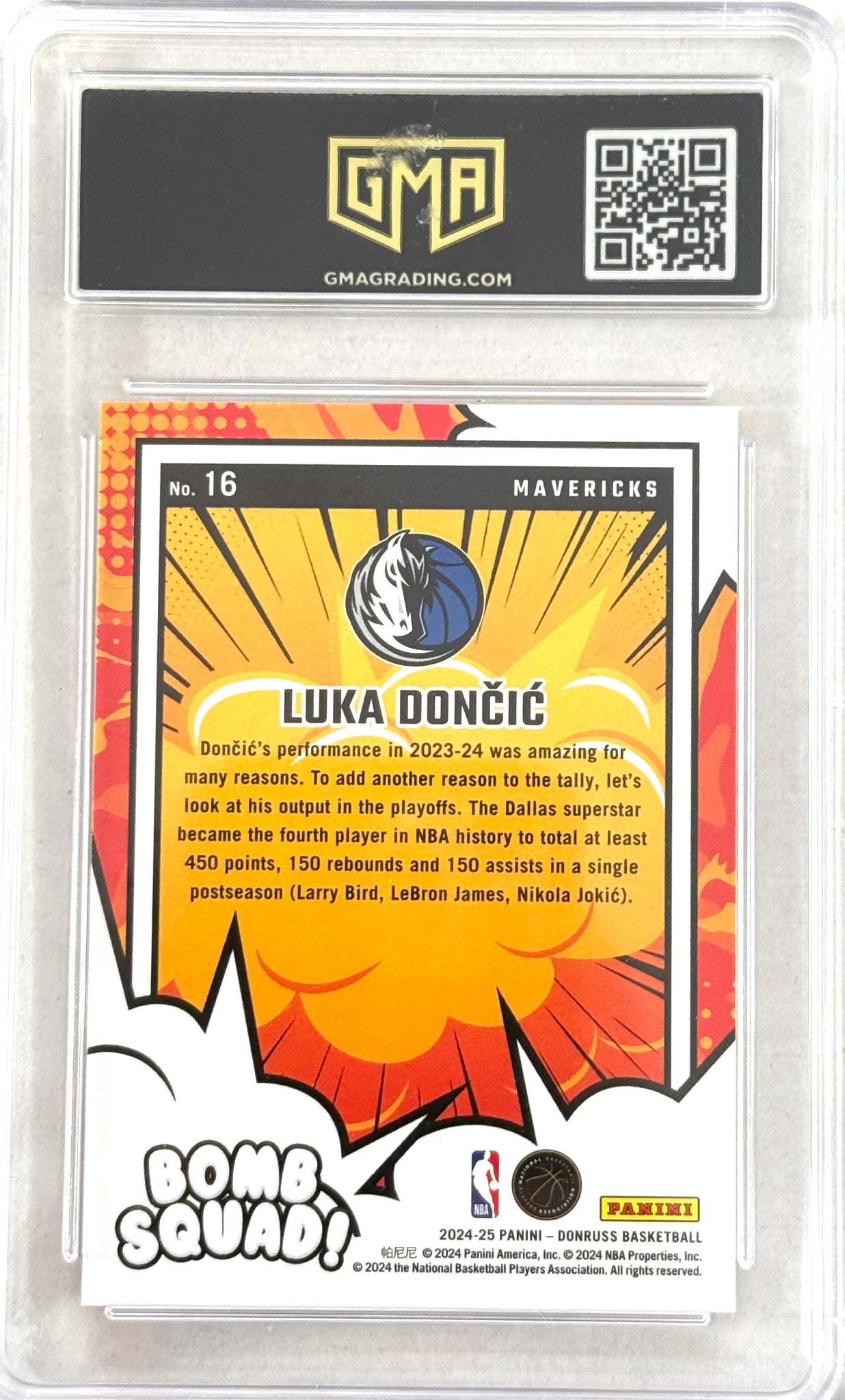 Bomb Squad Donruss #16 Luka Doncic GMA 10
